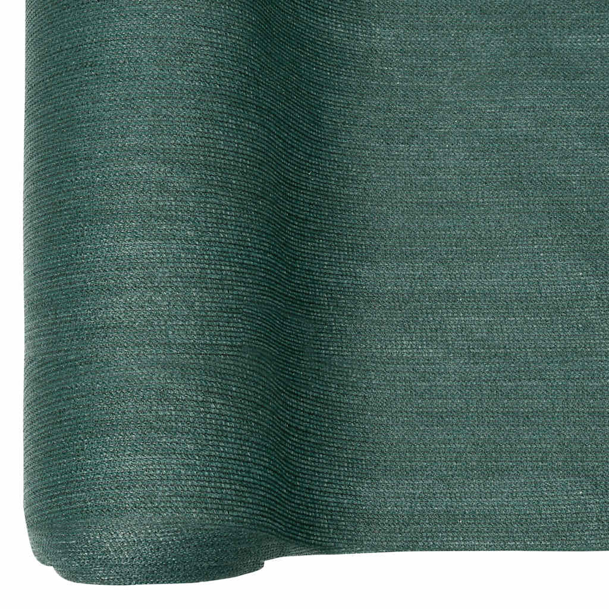 Dunkelgrünes, gewebtes Material, das zu einer Rolle aufgerollt ist.