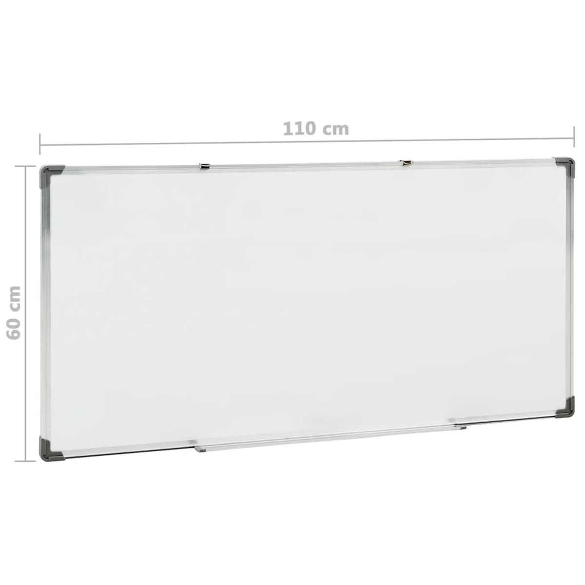 Eine weiße Tafel mit den Maßen 110 cm x 60 cm wird gezeigt.
