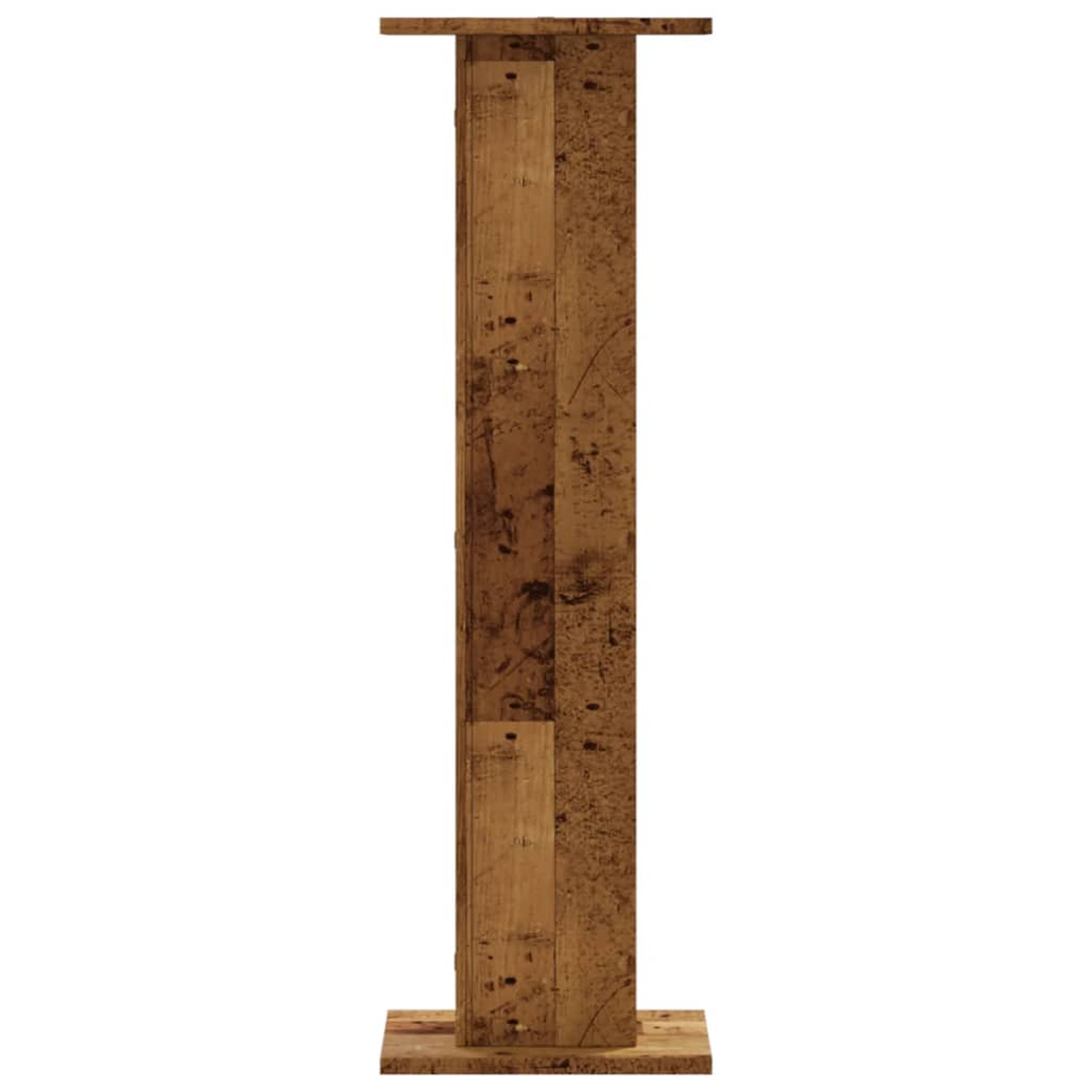Ein vertikaler Holzbalken mit einer horizontalen Basis und Spitze.