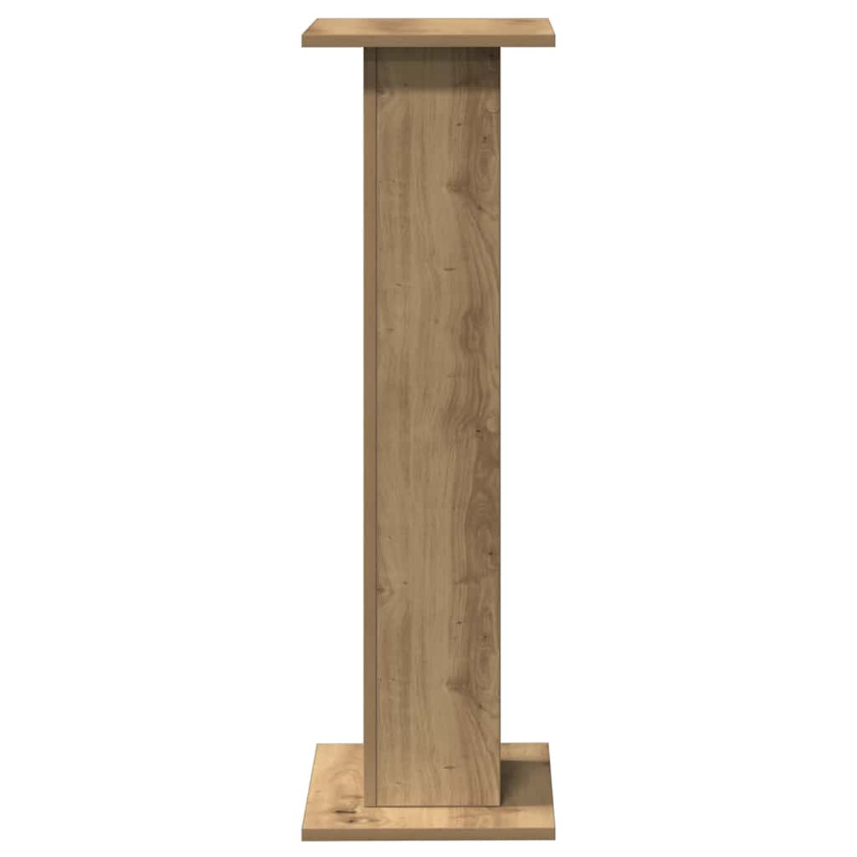 Ein schlichter Holzsockel mit einer rechteckigen Basis und Oberseite.