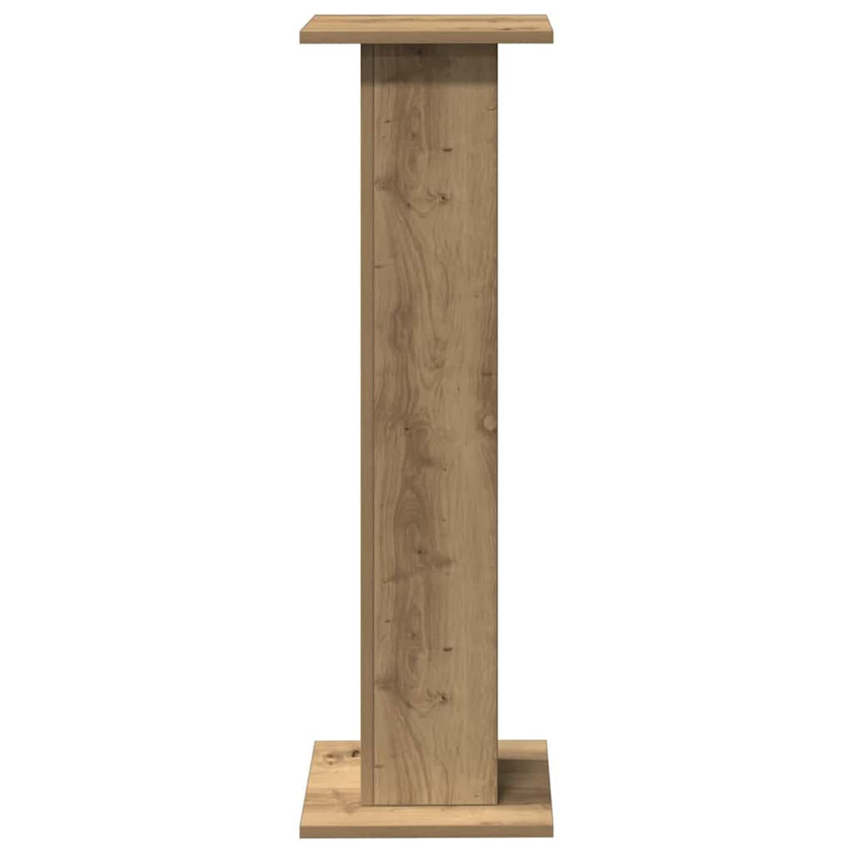 Ein hölzerner Sockel mit einer rechteckigen Basis und einer Säule.