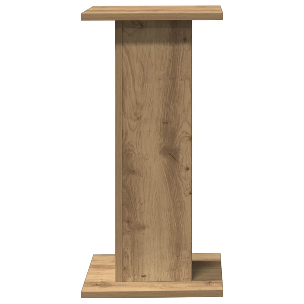 Ein hölzerner Sockel mit einer rechteckigen Oberseite und Basis.