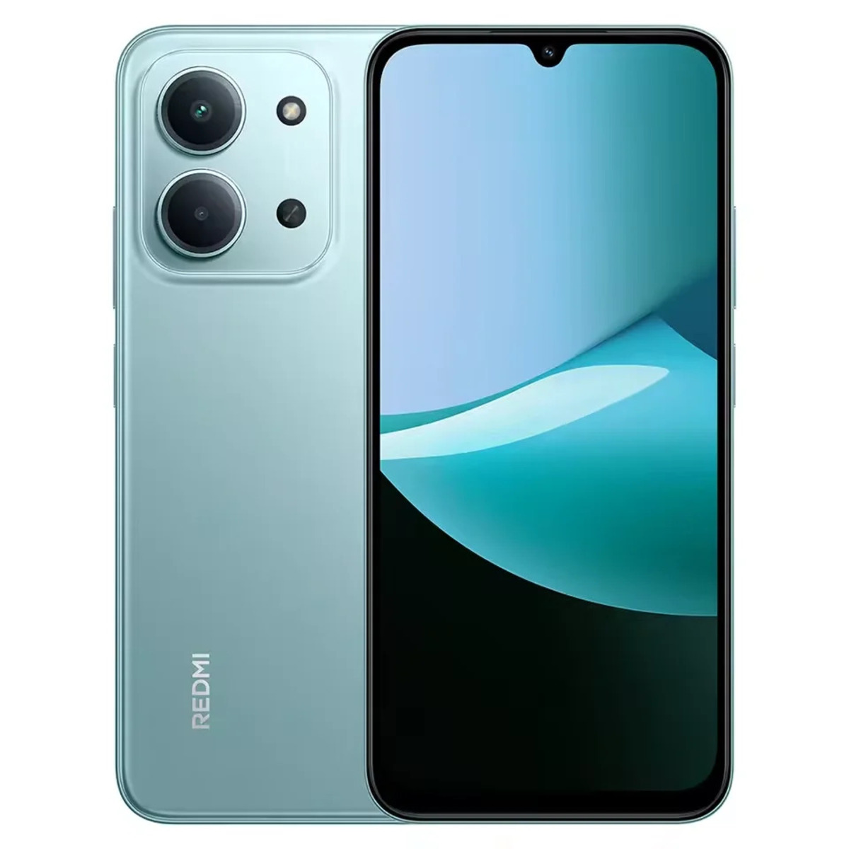 Jasnozielony smartfon z podwójnym aparatem z tyłu i dużym ekranem.