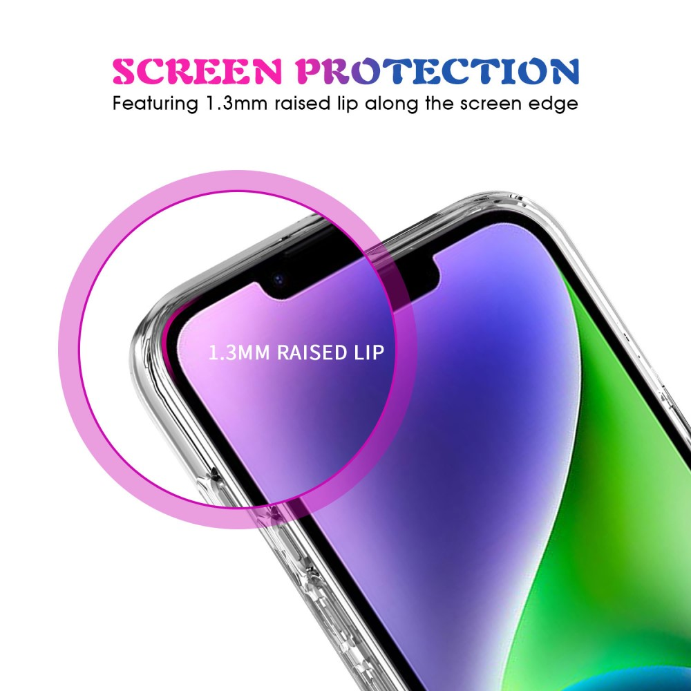 Custodia trasparente con bordo rialzato di 1,3 mm sullo schermo.