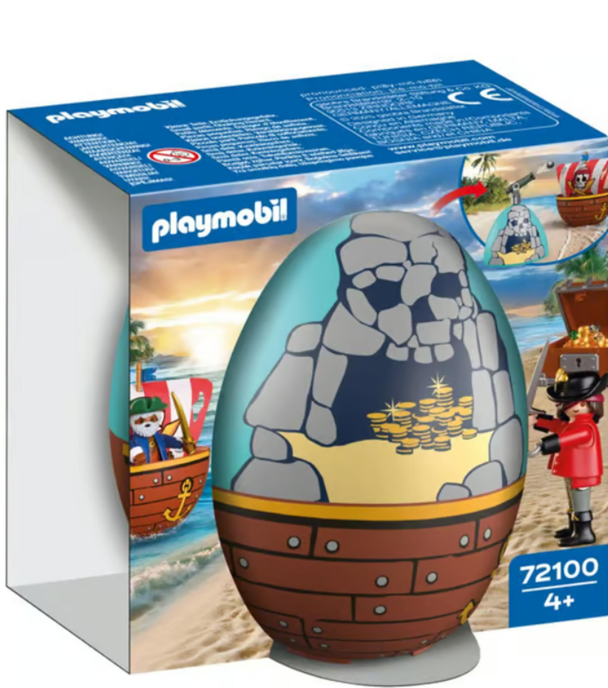 Playmobil Piraten-Ei mit Schatz, Schiff und Insel-Szene. Ab 4 Jahren.