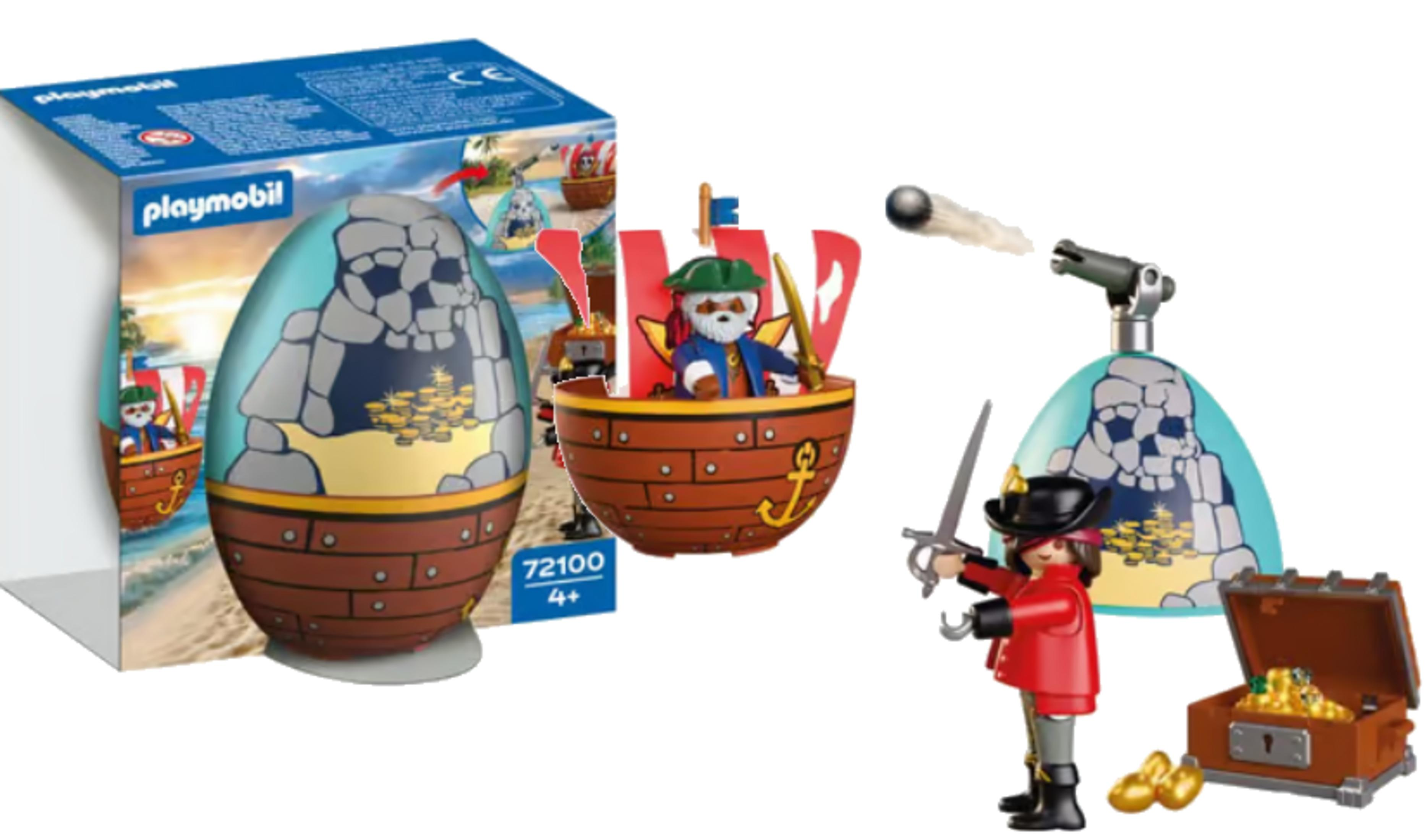 Playmobil Piraten-Spielzeug: Schatzkiste, Kanone, Figuren und Schiffsspielzeug.