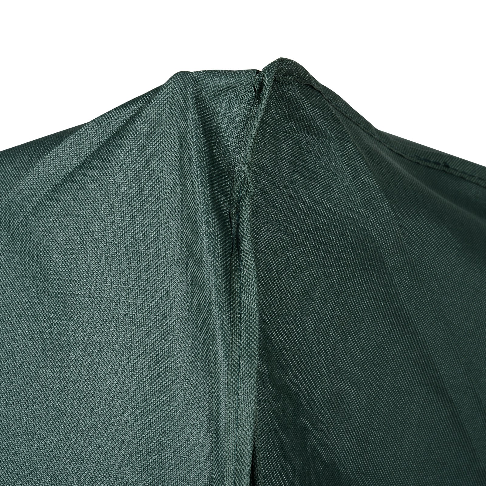 Funda de tela verde oscuro con costura y pliegues visibles.