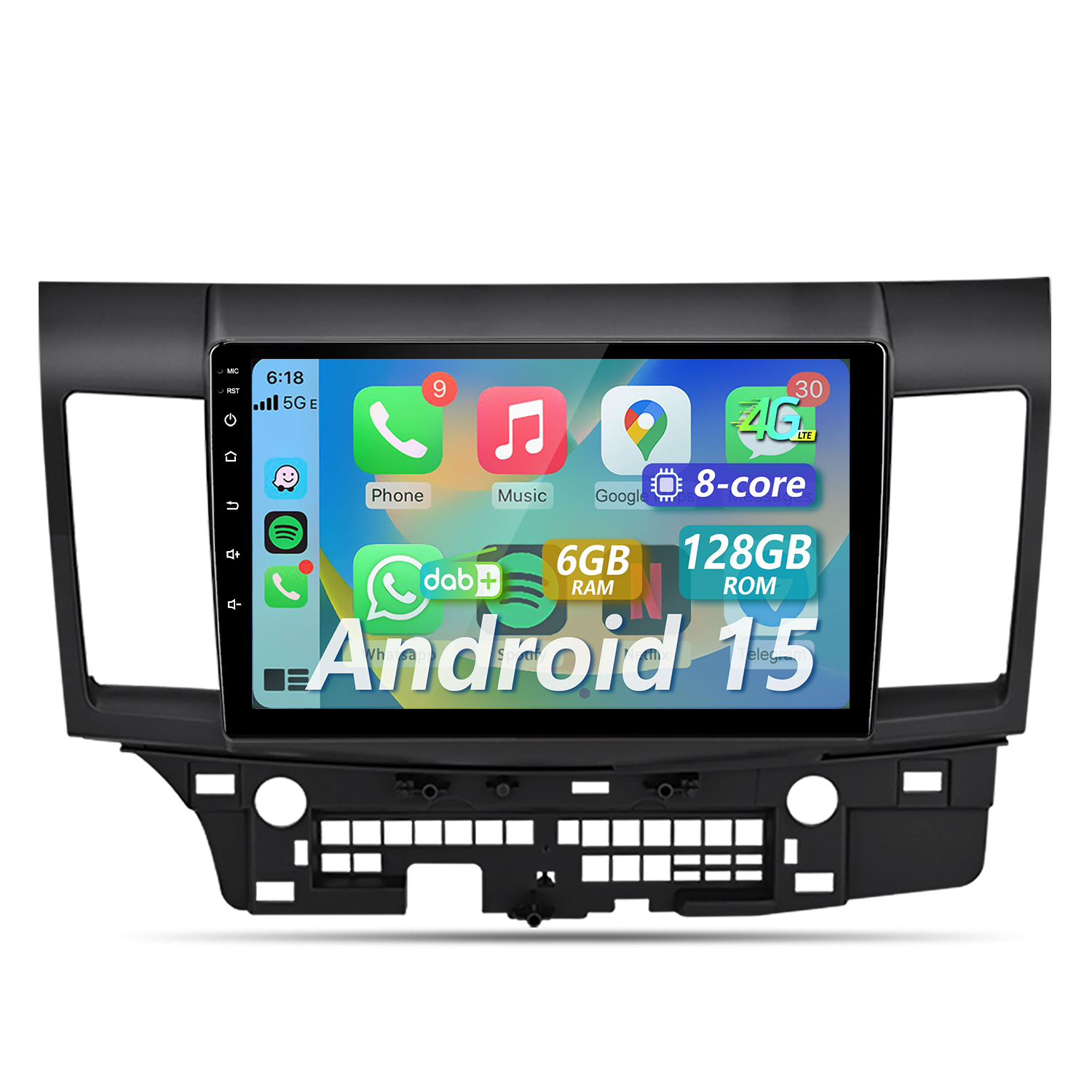Ein Autoradio mit Android 15, 6GB RAM und 128GB ROM.