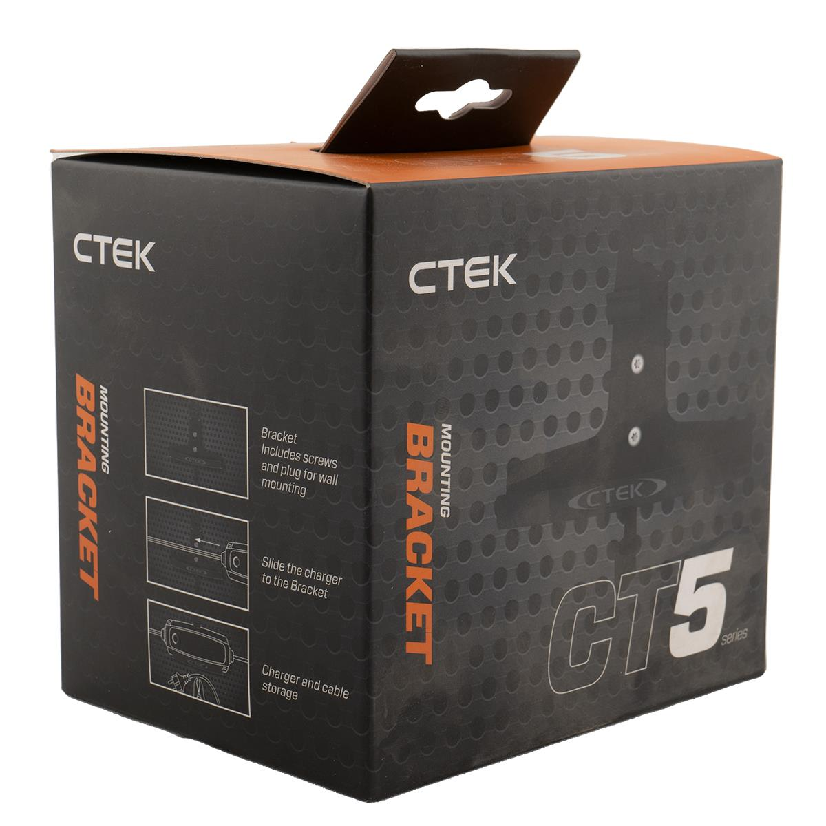 CTEK CT5 Montagehalterung Verpackung mit Anleitungsbildern.