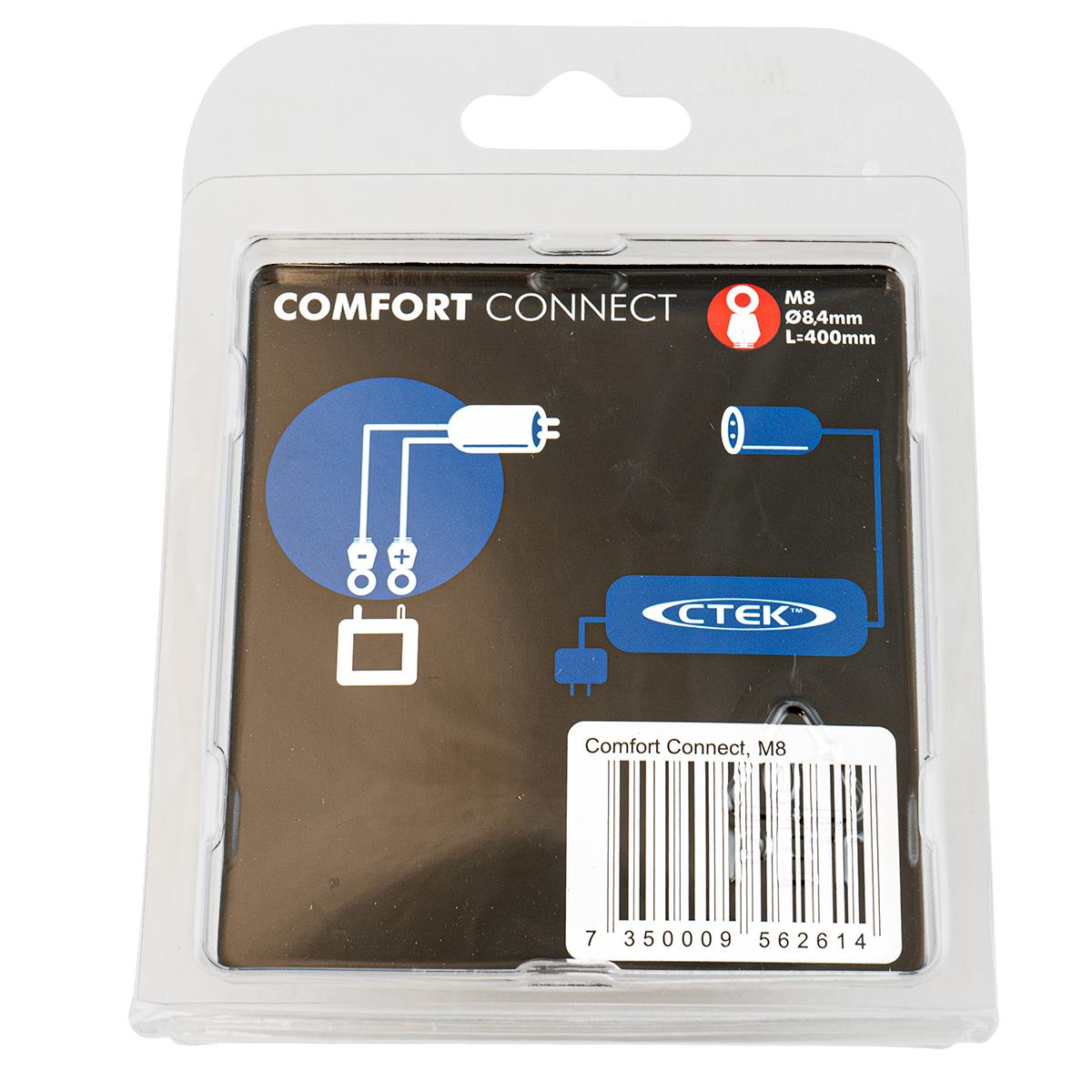 Verpackung für CTEK Comfort Connect M8 Ladekabel, mit Schaltplan.