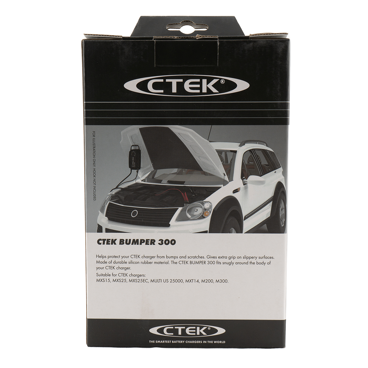 Verpackung für CTEK BUMPER 300 mit Bild eines Autos und Text.