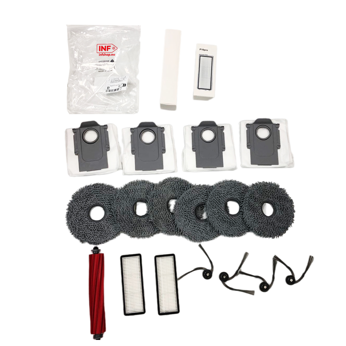 Reinigingsaccessoires: stofzakken, dweilpads, filters, borstels voor robotstofzuiger.