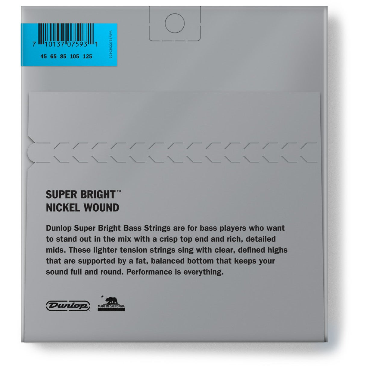 Dunlop Super Bright Nickel Wound Bass Strings: barcode, maten en beschrijving.