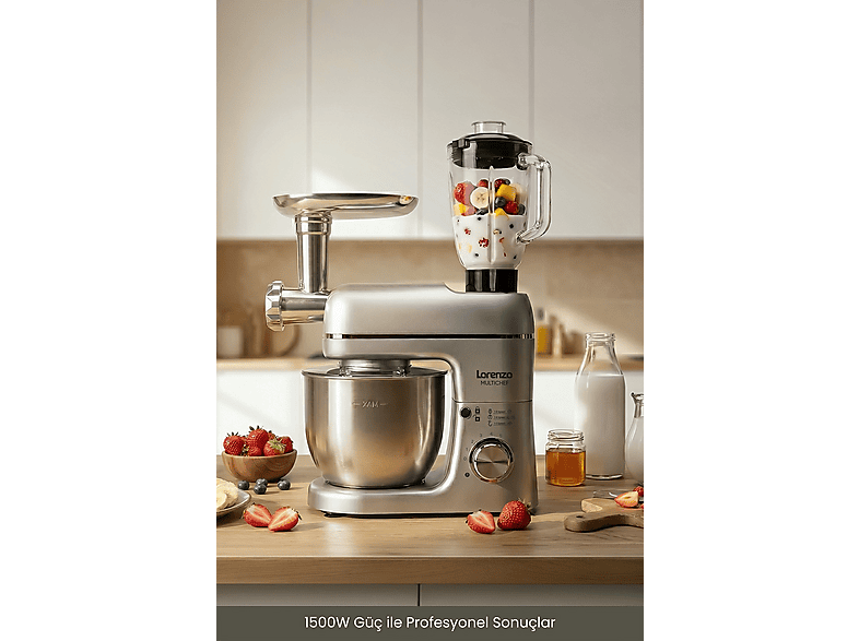11/13  ゆさま様 LORENZ Multichef 3'ü 1 Arada Hamur Yoğurma Blender Et Kıyma 1500 W