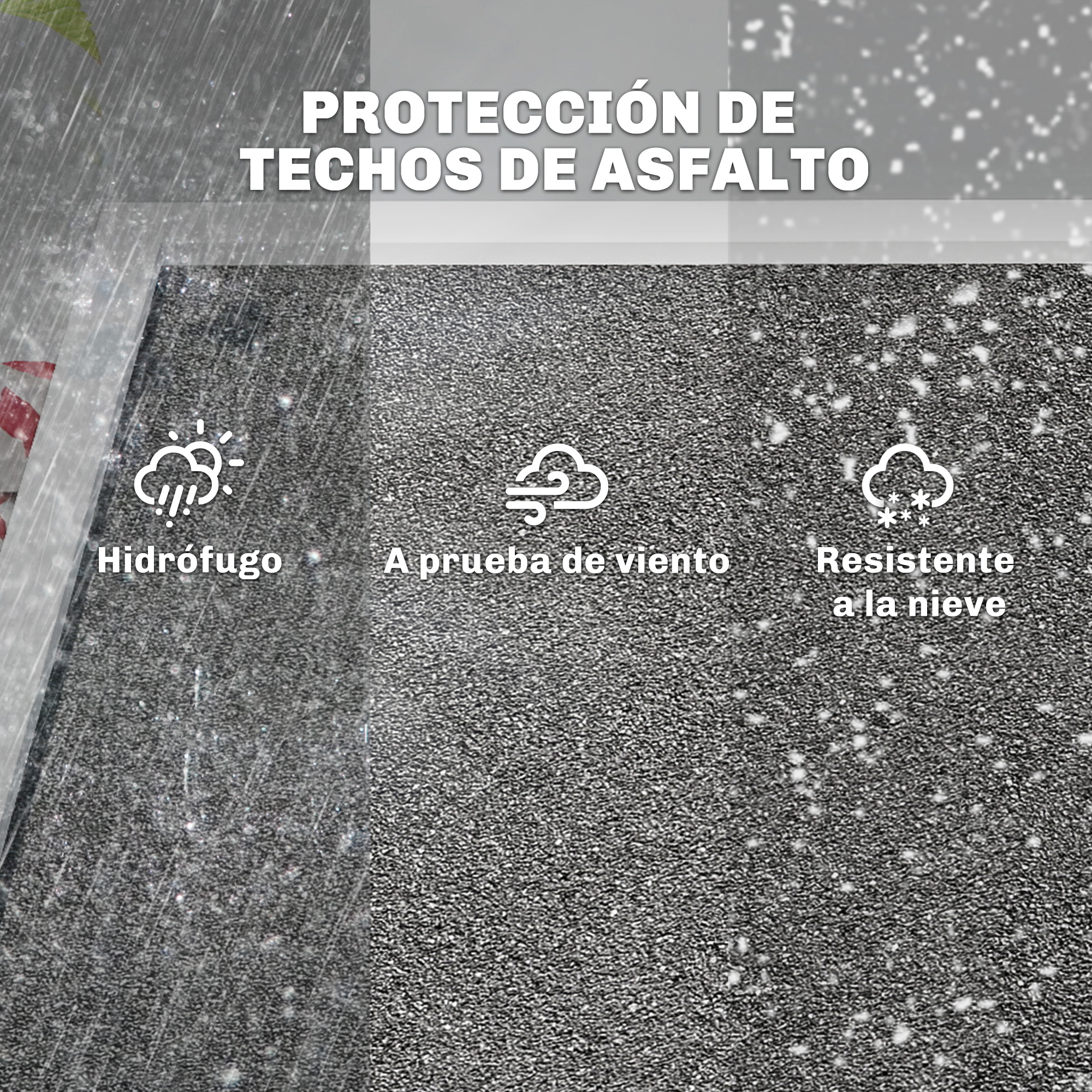 Protección de techos de asfalto: hidrófugo, a prueba de viento, resistente a la nieve.