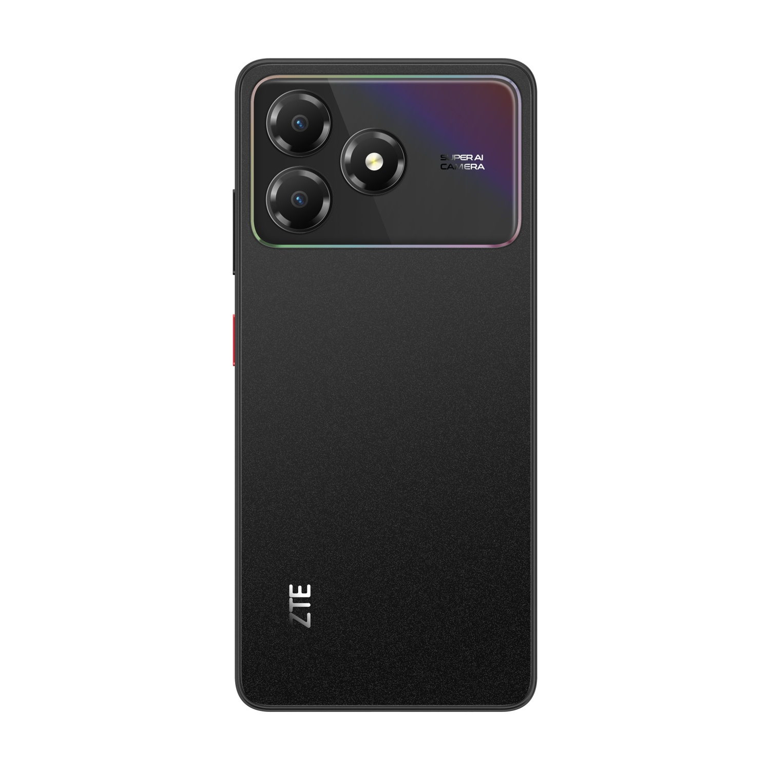 Czarny smartfon z trzema aparatami i napisem "SUPER AI CAMERA".