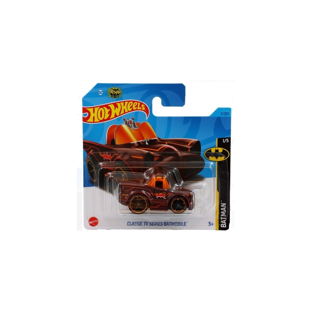 Kahverengi Hot Wheels oyuncak araba, Batmobil tasarımı, blister kartta.
