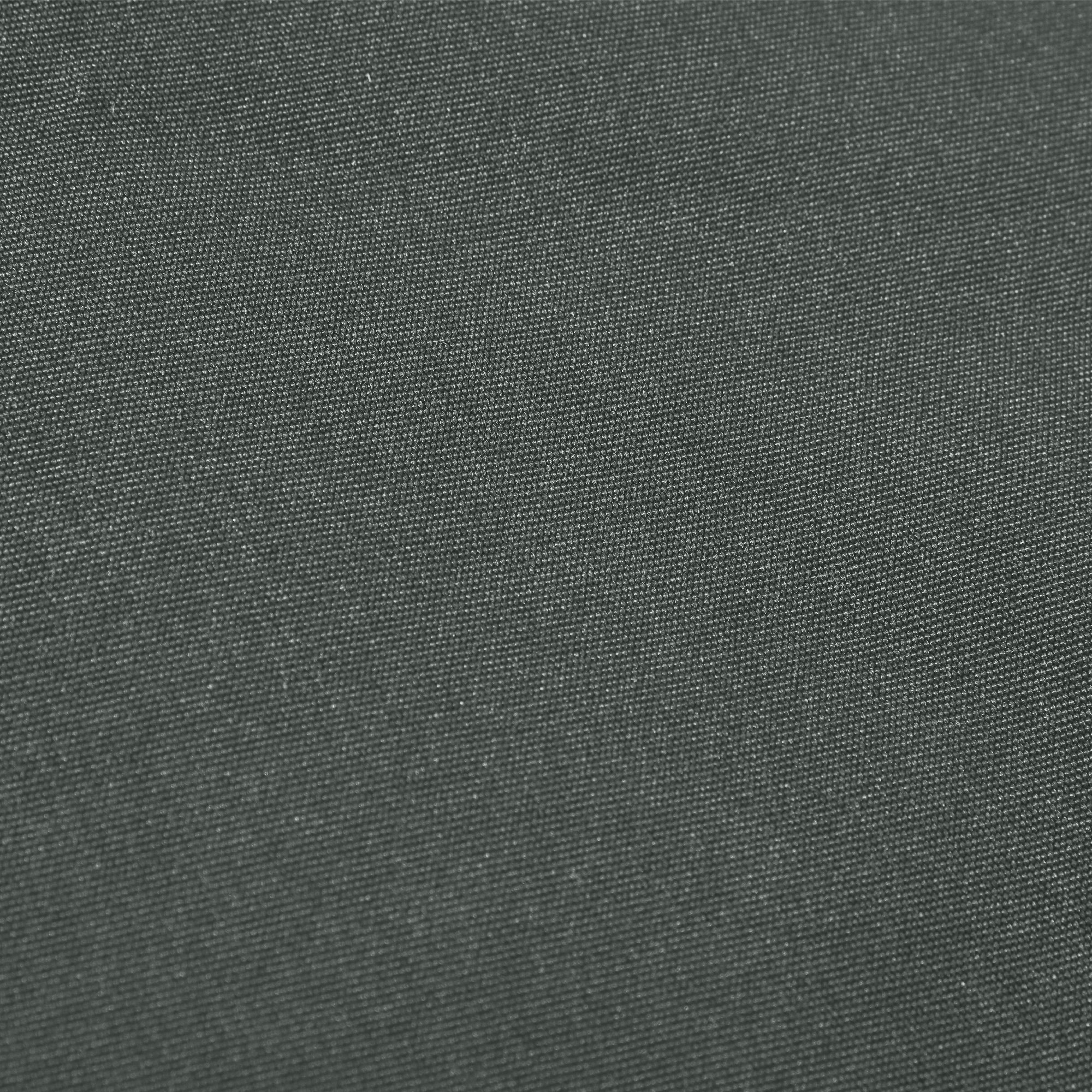 Primo piano di tessuto grigio scuro con trama tessuta visibile.