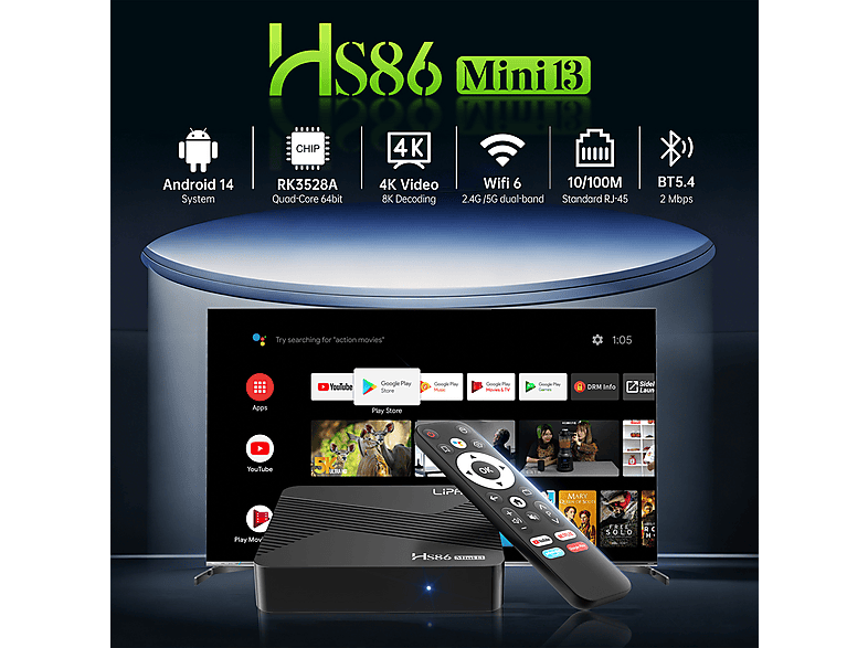 LIPA HS86 Mini 32 Android TV Box, Schwarz | MediaMarkt