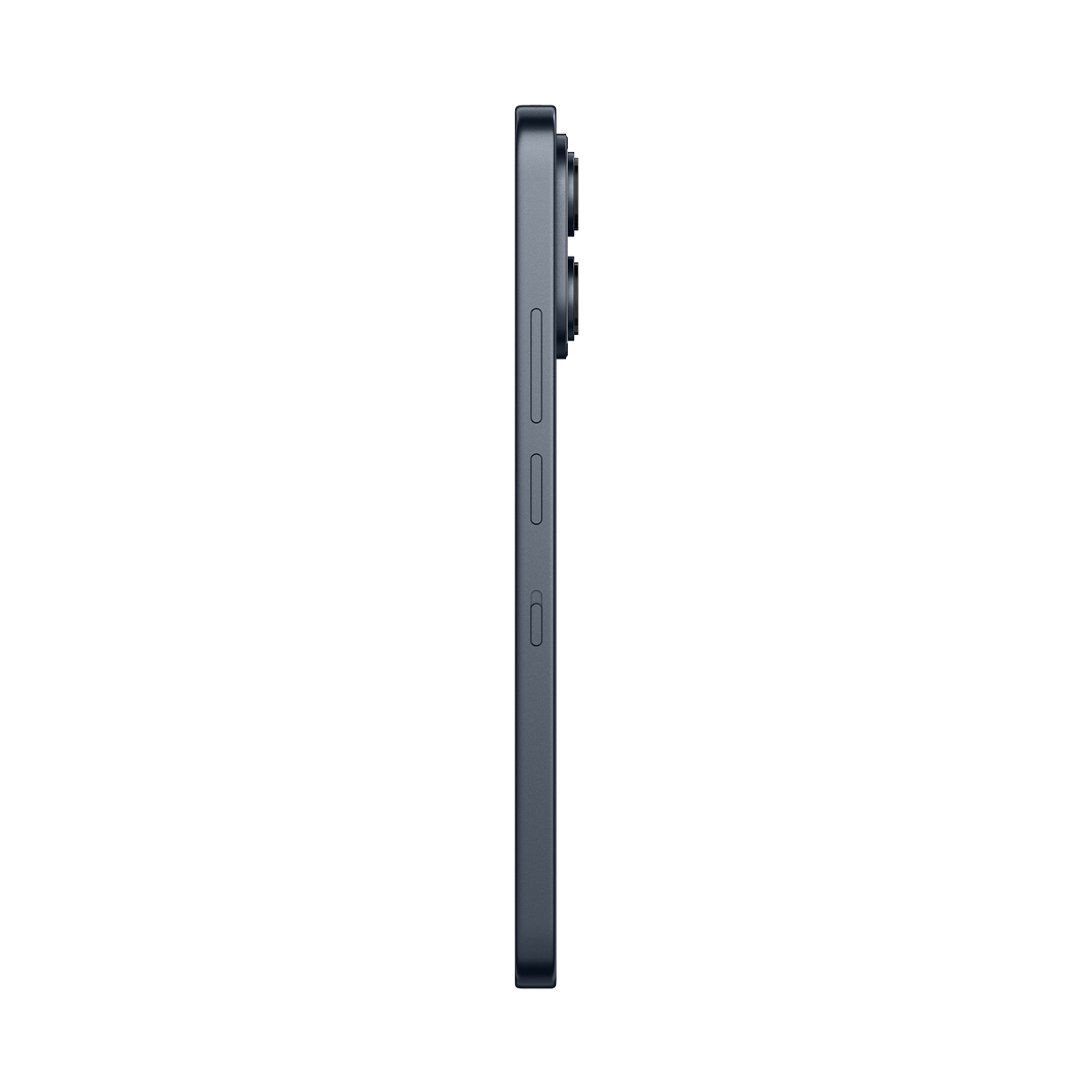 Ciemnoszary smartfon z profilu, z aparatami po prawej stronie.
