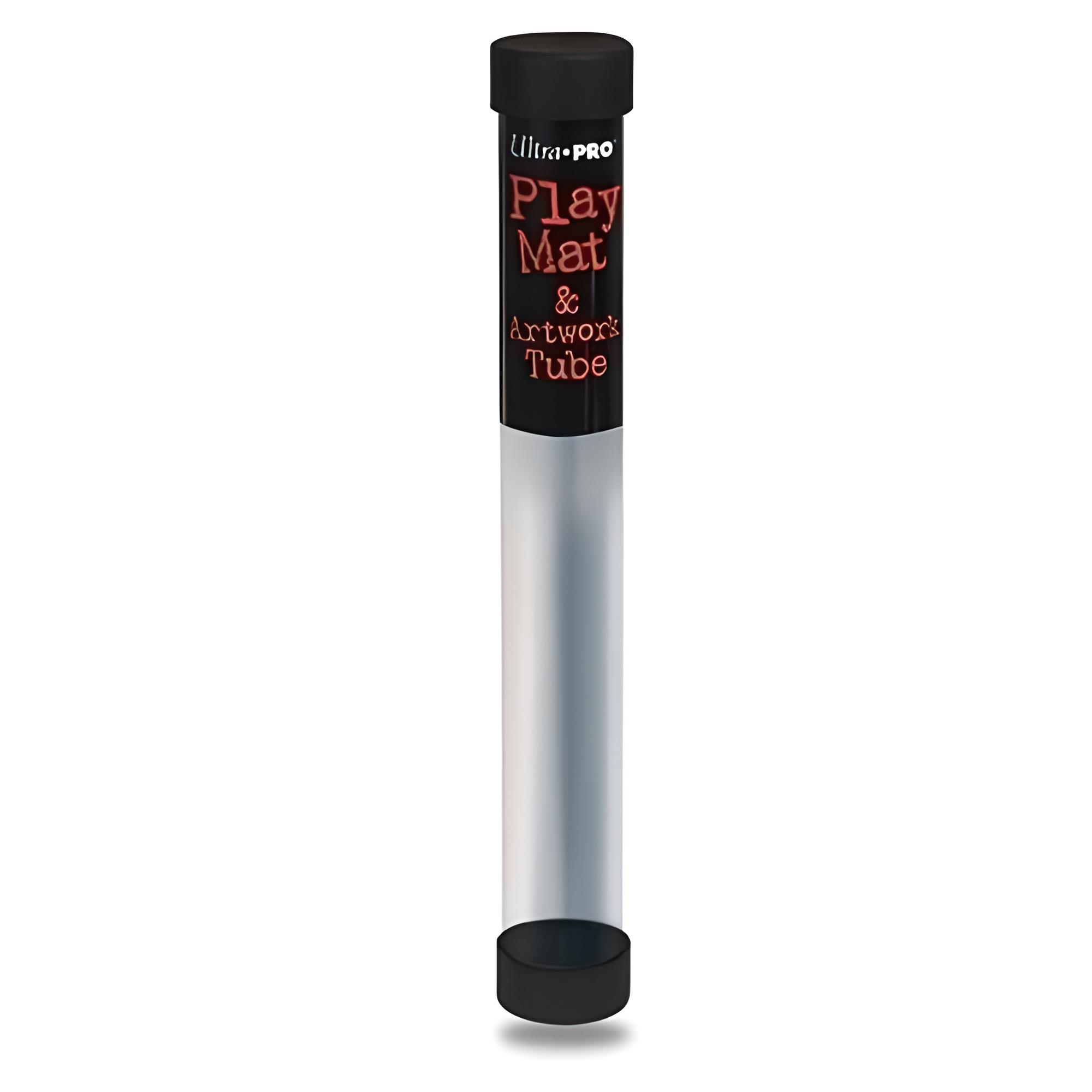 Eine schwarze Röhre mit der Aufschrift „Play Mat & Artwork Tube“.