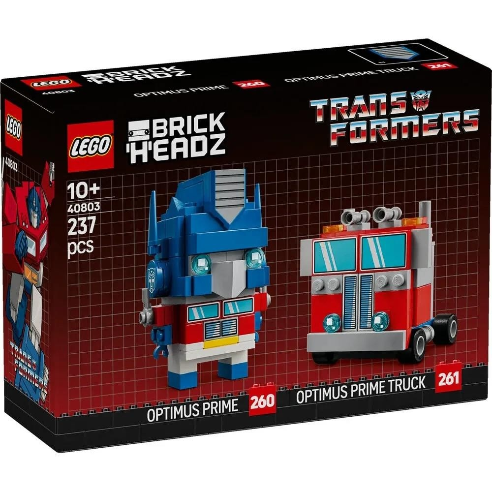 LEGO BrickHeadz Transformers Optimus Prime ve Kamyon. Mavi ve kırmızı.