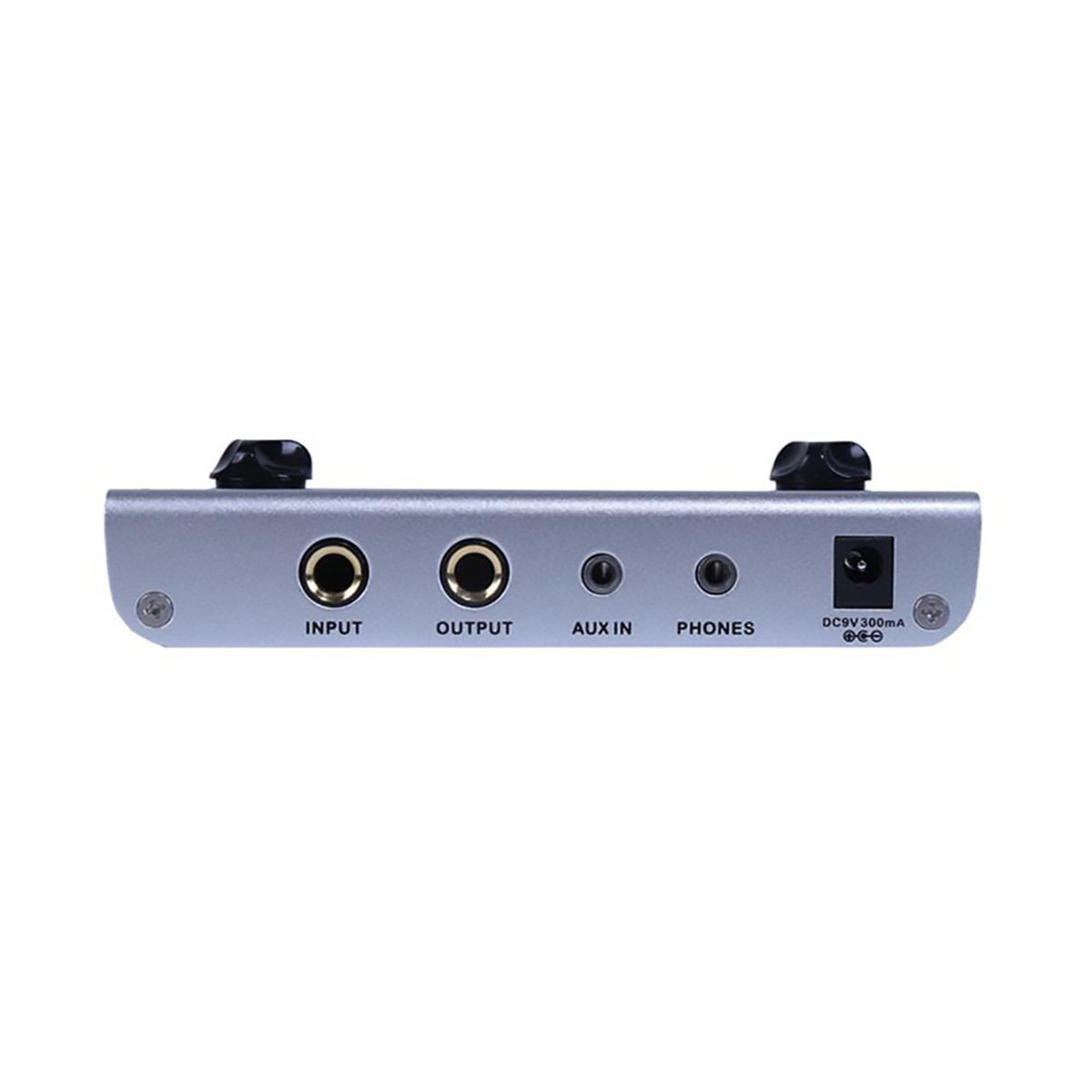 Gümüş pedal, girişler: INPUT, OUTPUT, AUX IN, PHONES, DC9V 300mA.