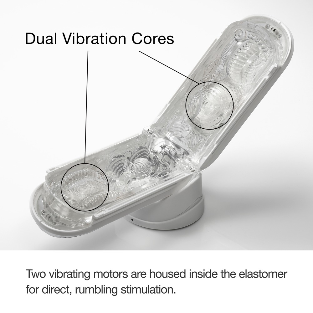 Zwei Vibrationskerne sind im Elastomer untergebracht für direkte Stimulation.