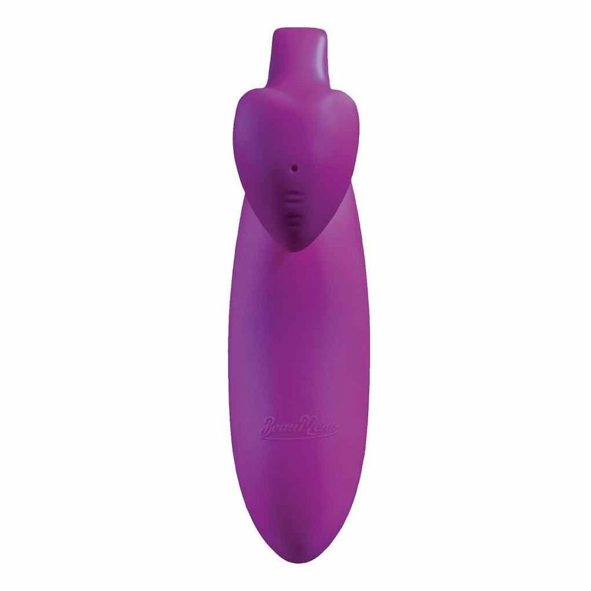 Lila Vibrator mit Herzform oben und Beschriftung.