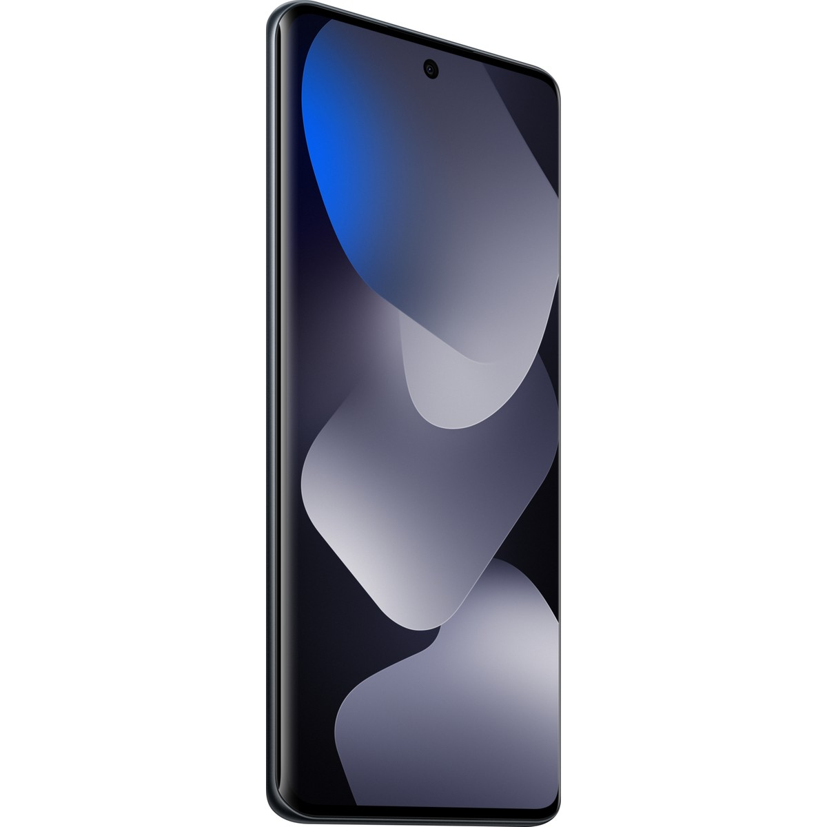 Ekranında soyut duvar kağıdı olan koyu renkli bir akıllı telefon.