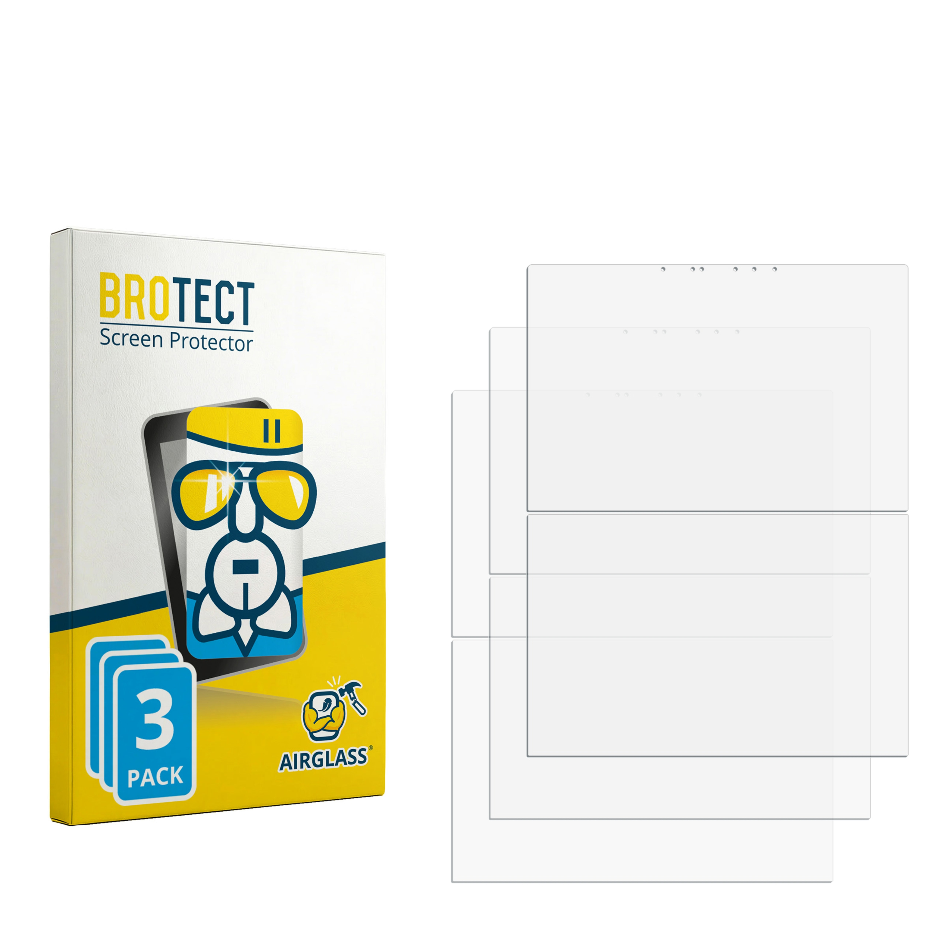 BROTECT Displayschutzfolie 3er-Pack Box mit klaren Schutzfolien