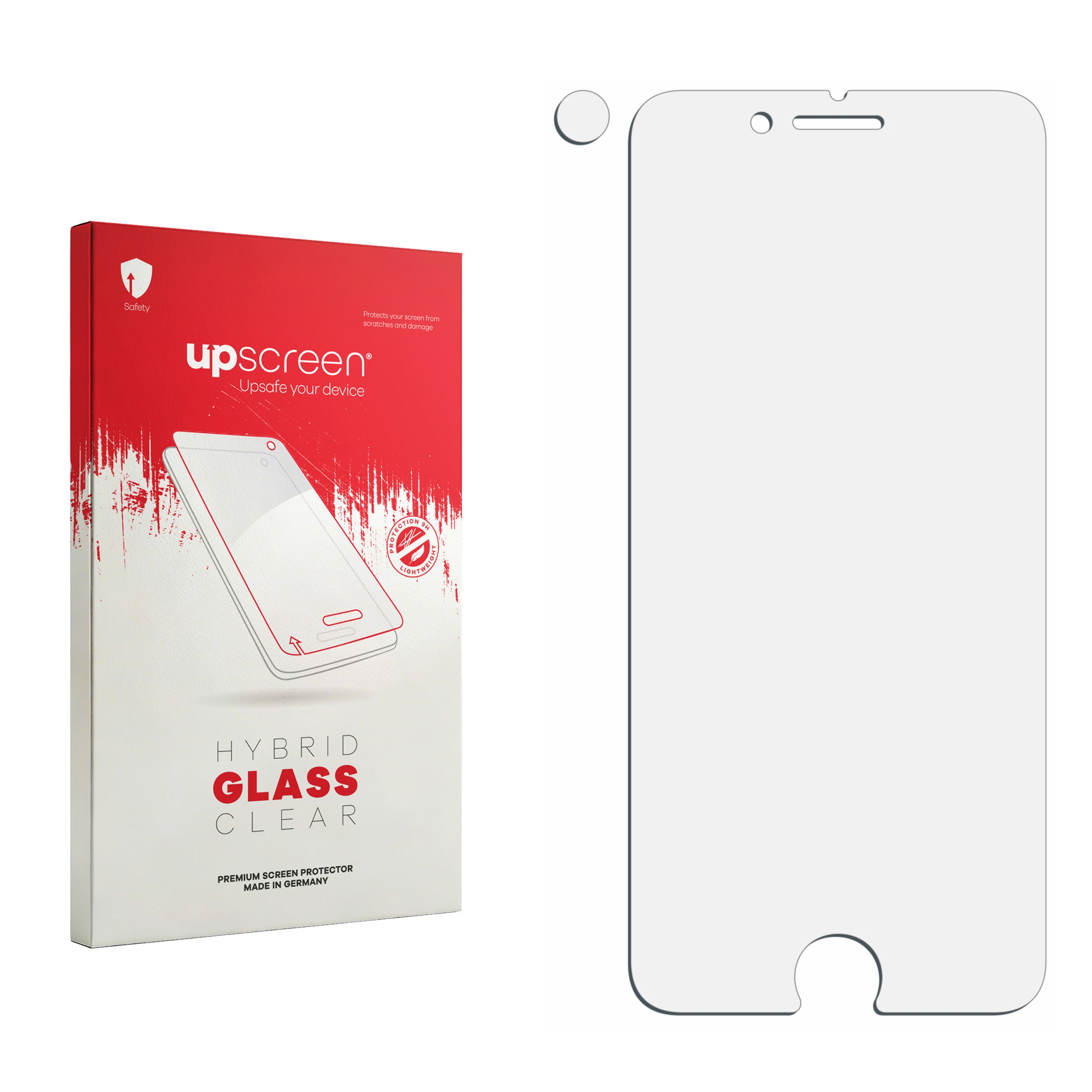 Verpackung für einen Displayschutz aus Hybridglas. Made in Germany.
