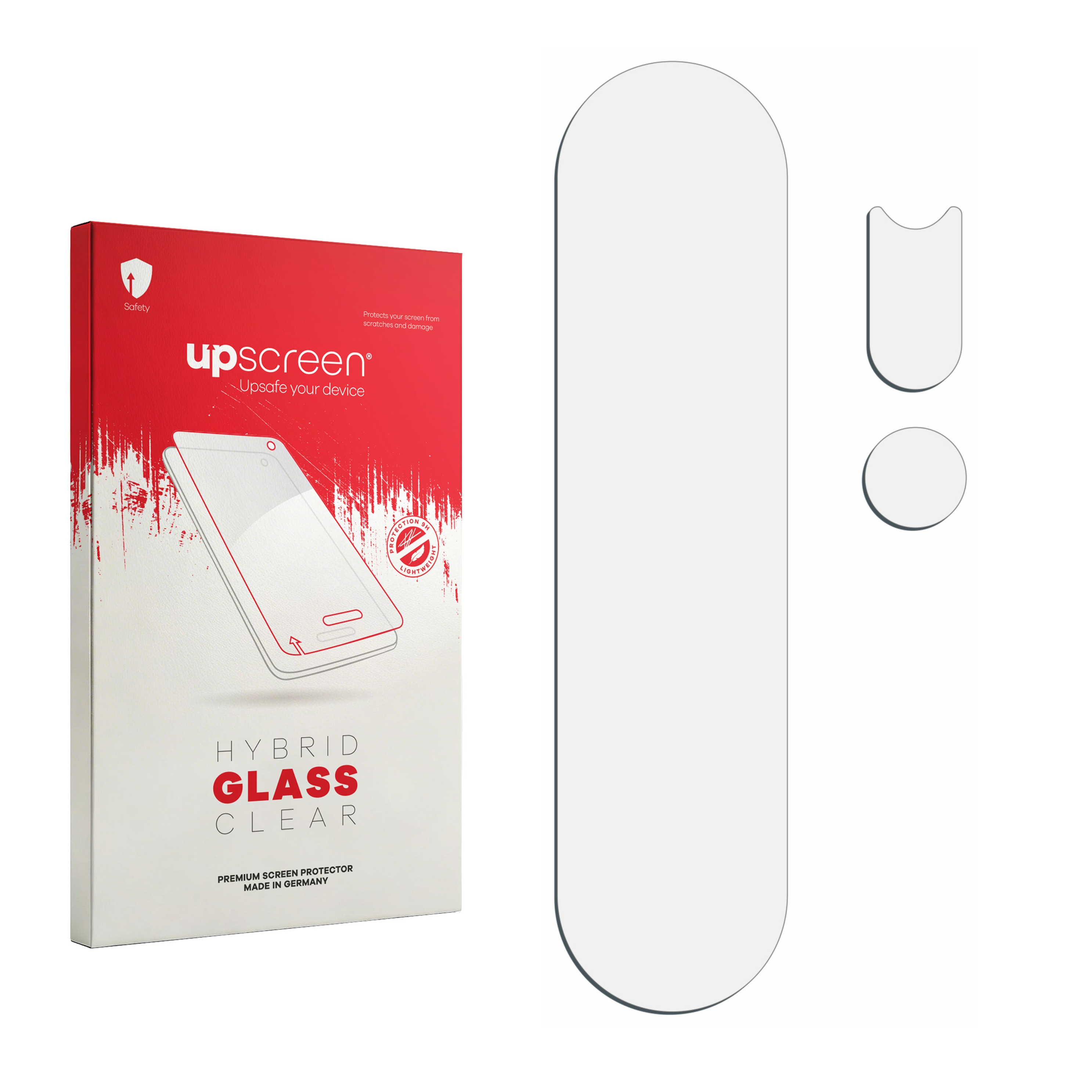 Verpackung für Displayschutz, mit Schutzfolien und Zubehör.