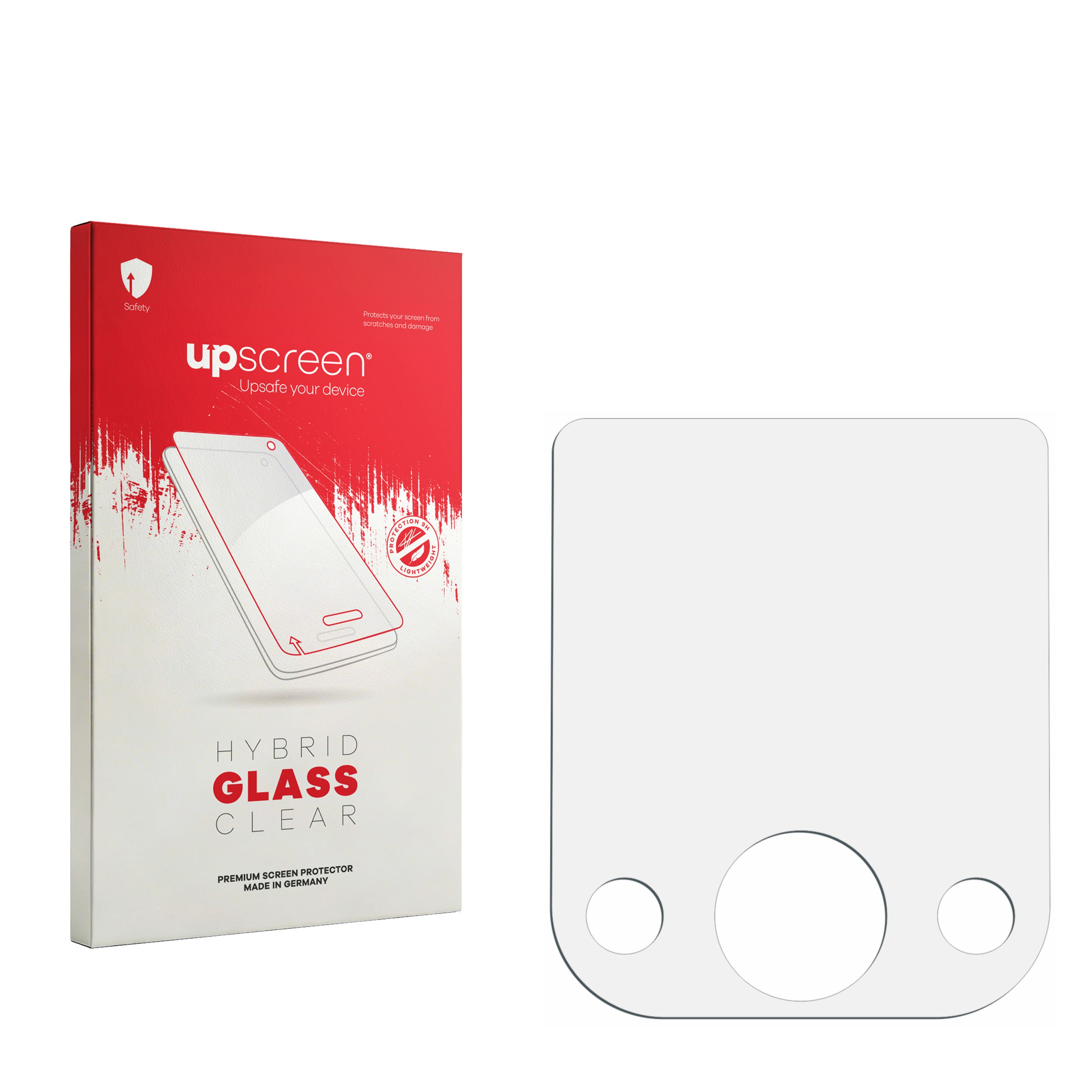 Verpackung für Displayschutz und klare Folie mit Aussparungen.
