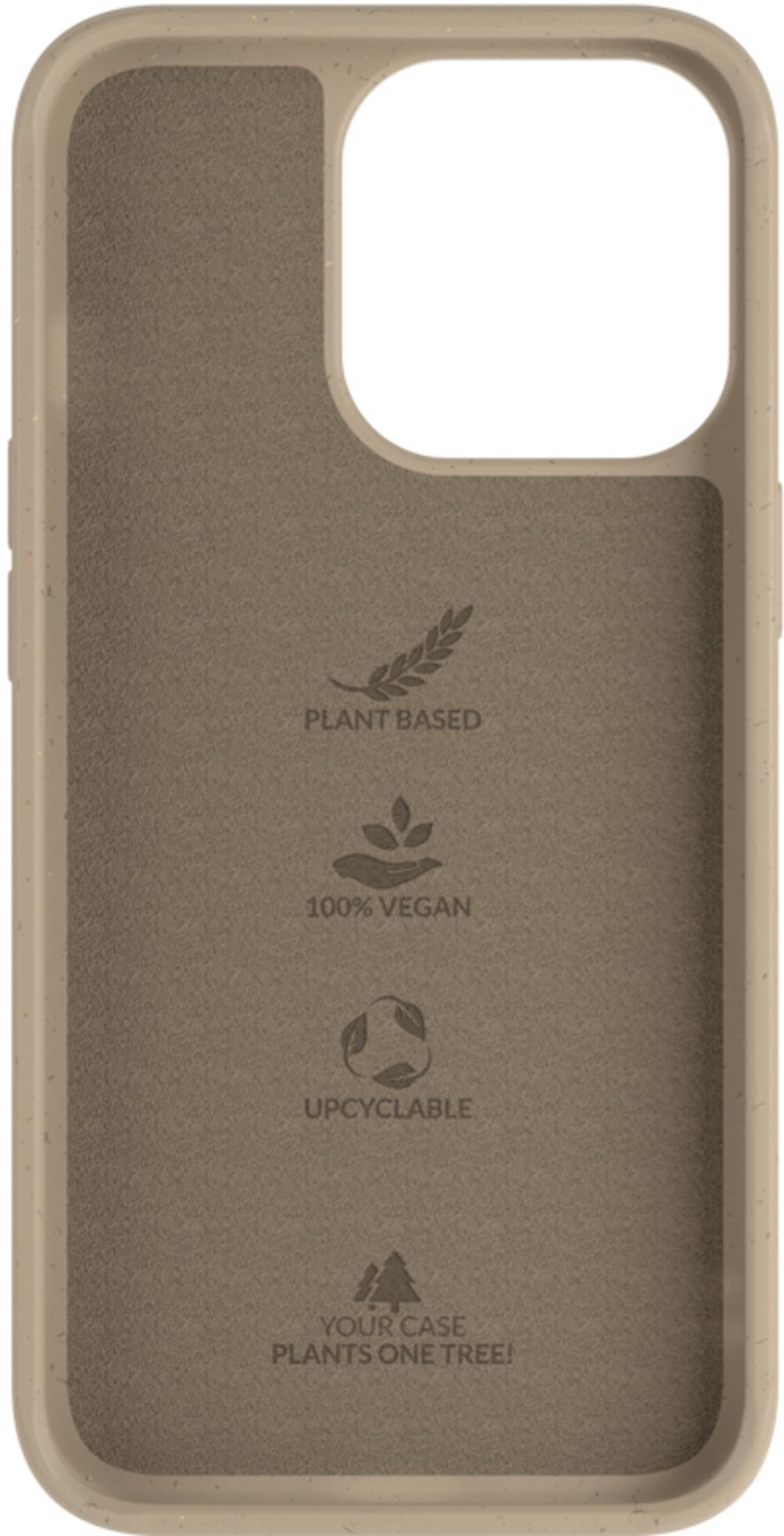 Handyhüllen-Innenraum mit Icons für pflanzlich, 100% vegan und recycelbar.