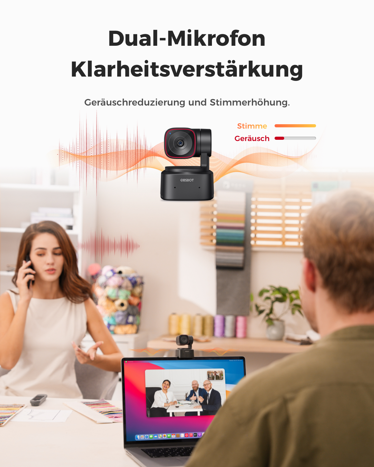 Obsbot Ausziehbares Stativ, Schreibtischstativ für Tiny 2/Tiny 4K/1080P/Tail Air/Meet 4K Webcam, leicht, stabil, faltbar, Stand-Videoaufnahme, Meeting, Streaming usw