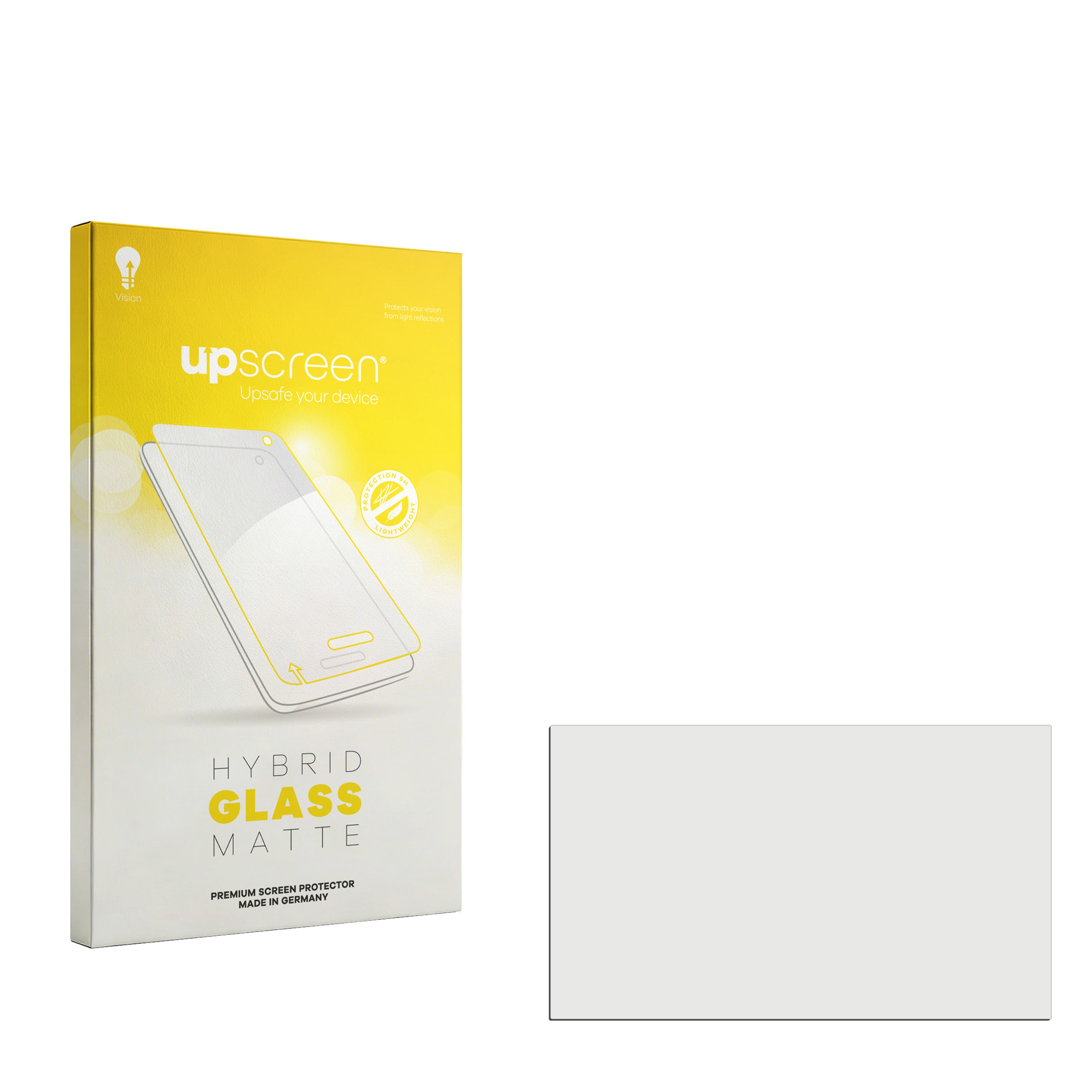 Verpackung für einen matten Glasschutz mit Smartphone-Abbildung.