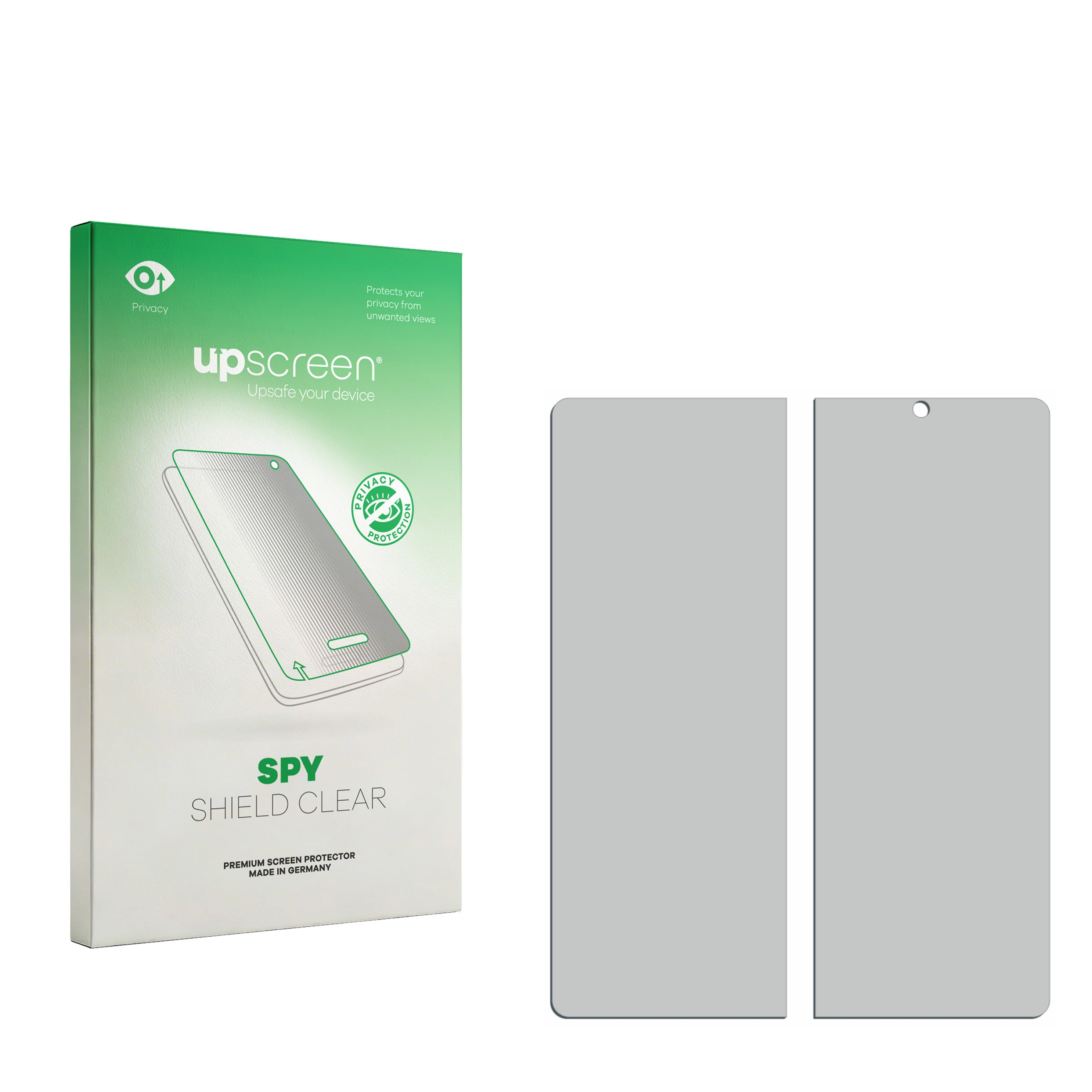 Verpackung und zwei Displayschutzfolien für Smartphones.