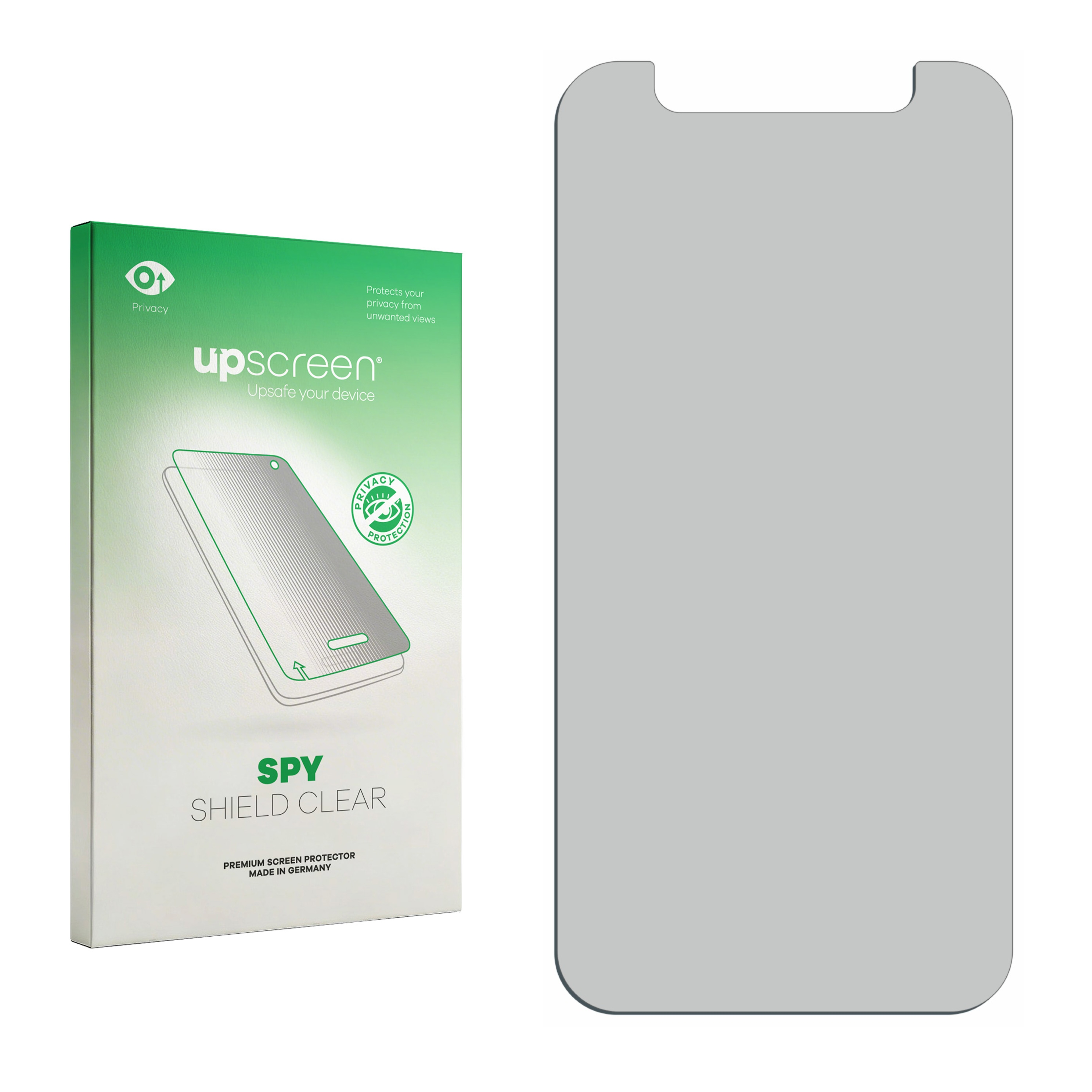 Verpackung für Displayschutzfolie mit einem abgebildeten Handy-Display.