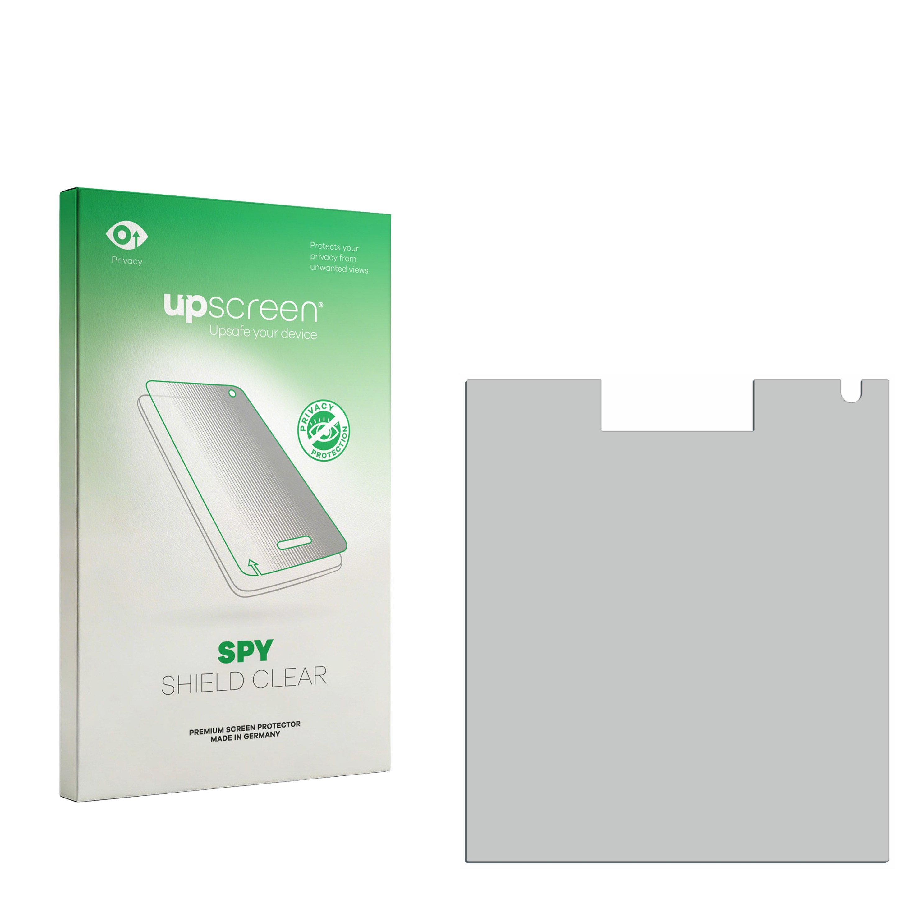 Verpackung für Displayschutzfolie mit einem Bild eines Smartphones.