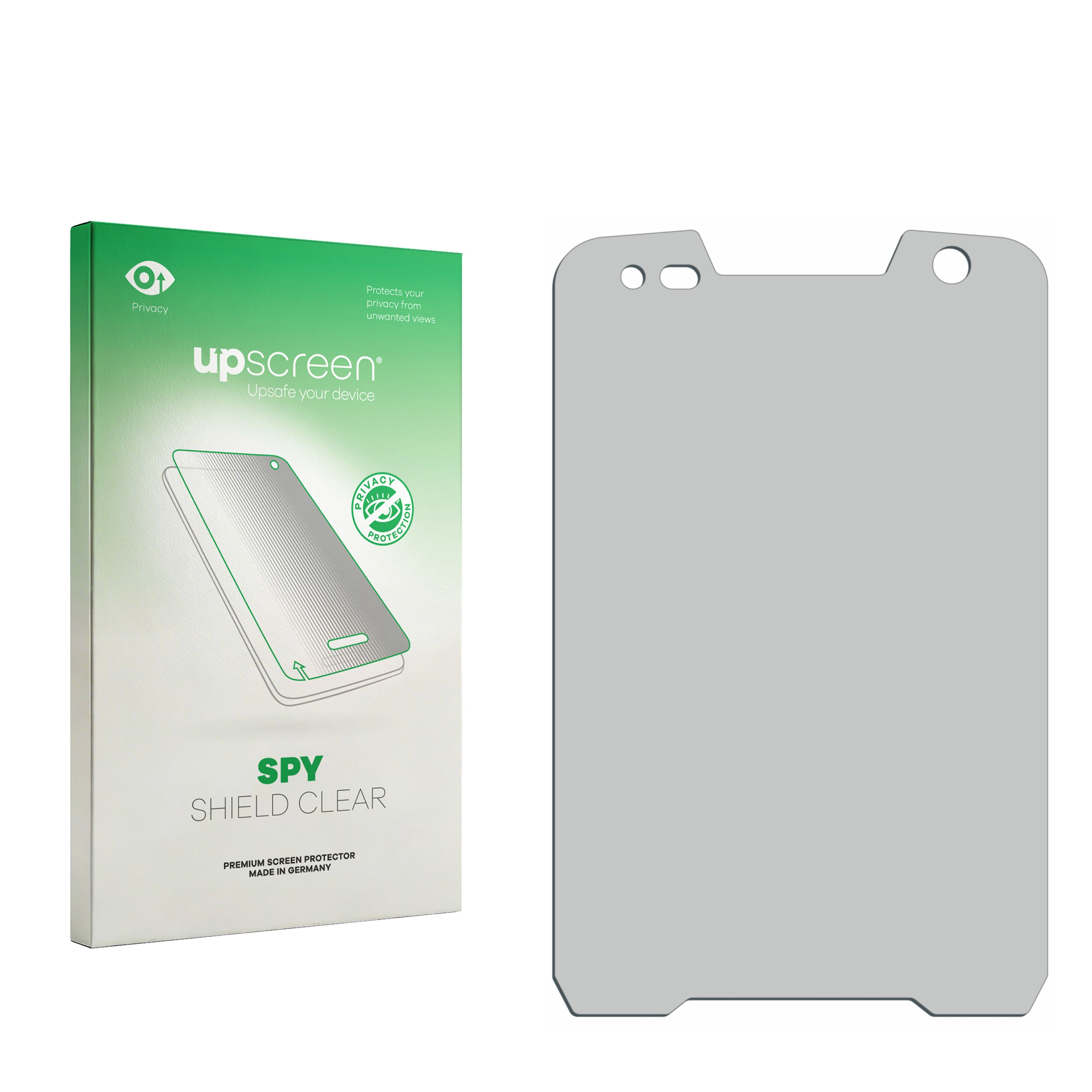 Verpackung und Displayschutzfolie für ein Smartphone.