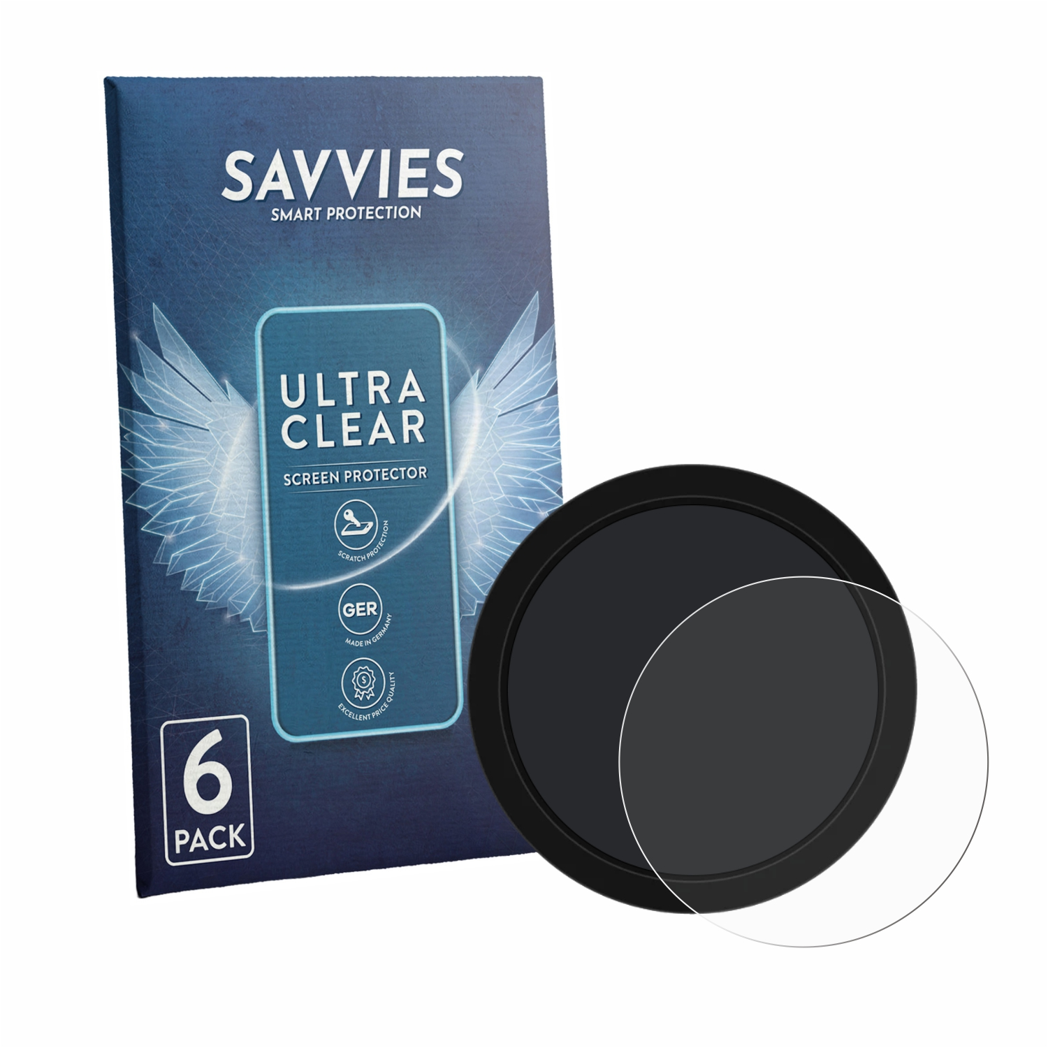 Savvies Ultra Clear Displayschutzfolie 6er Pack, Made in Germany.
