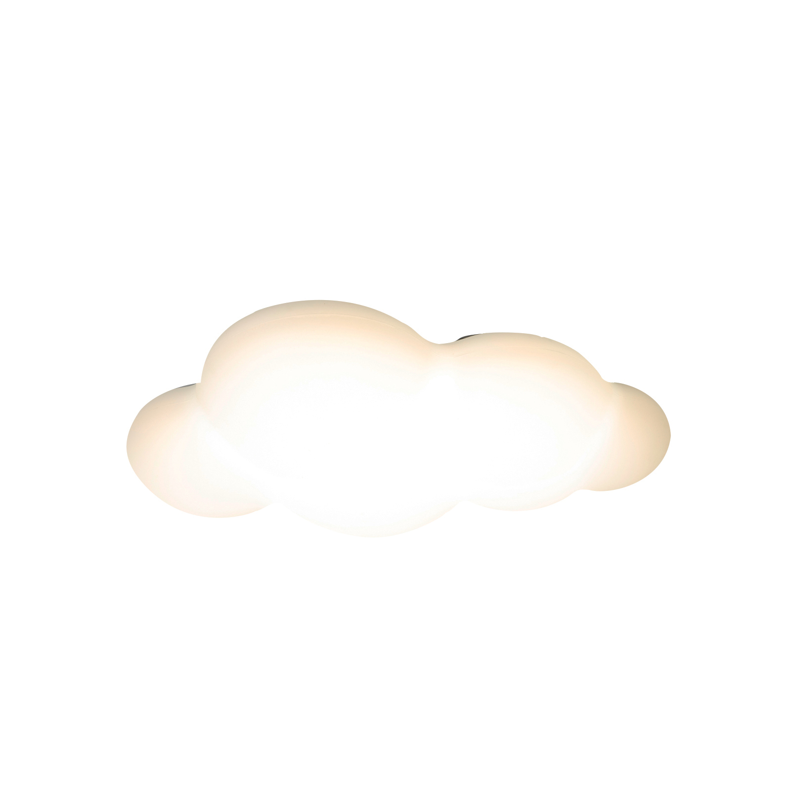 Una lámpara de nube brillante sobre fondo blanco.
