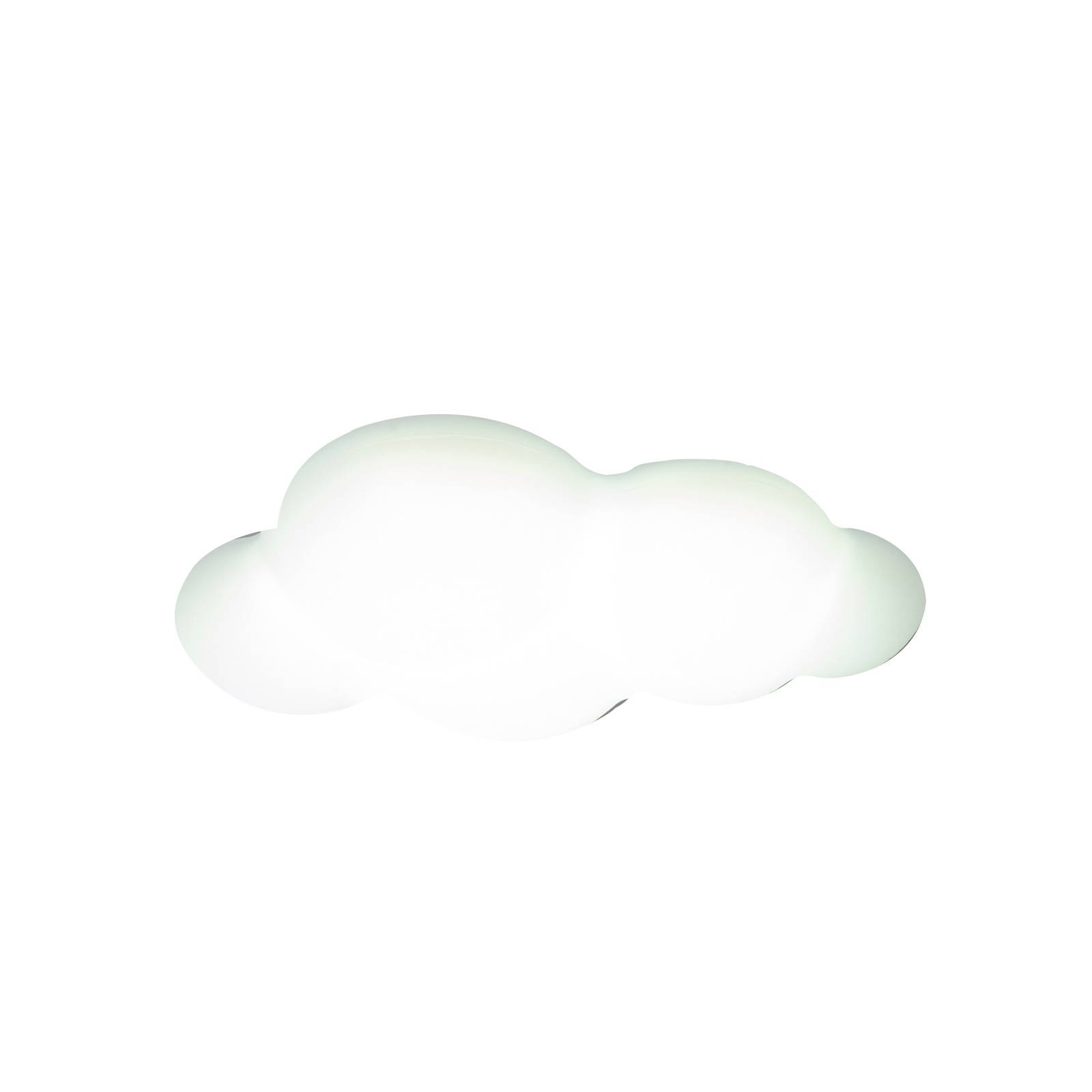 Una forma de nube blanca y brillante sobre fondo blanco.