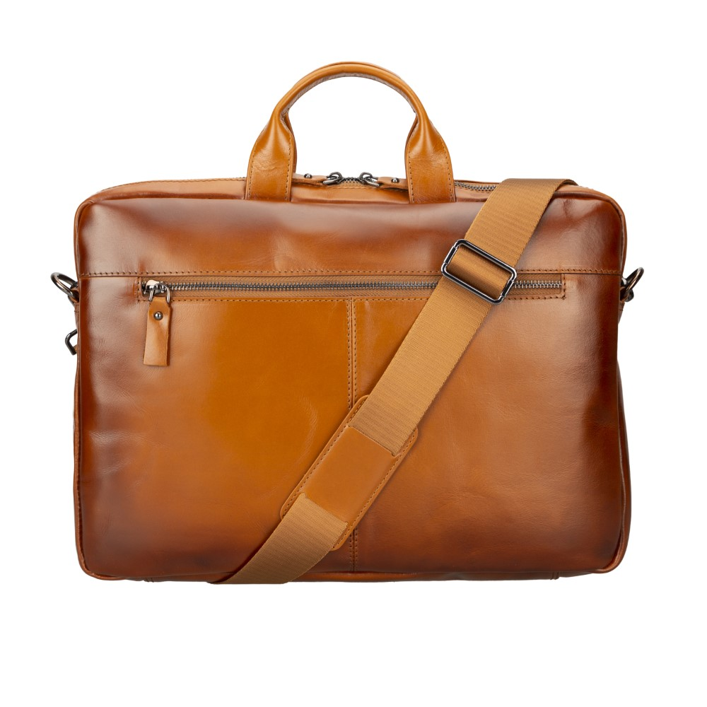 BLOOMINBAG Bloom Urban Shield Cognac Tan Deri 14 inç Laptop Çantası Taba