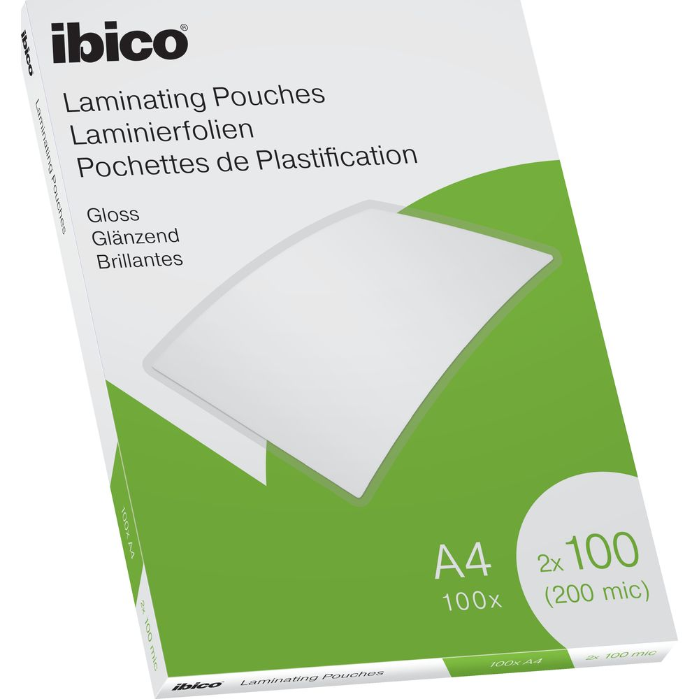 Verpackung mit Ibico-Laminierfolien, A4, 100 Stück, 2x100mic.
