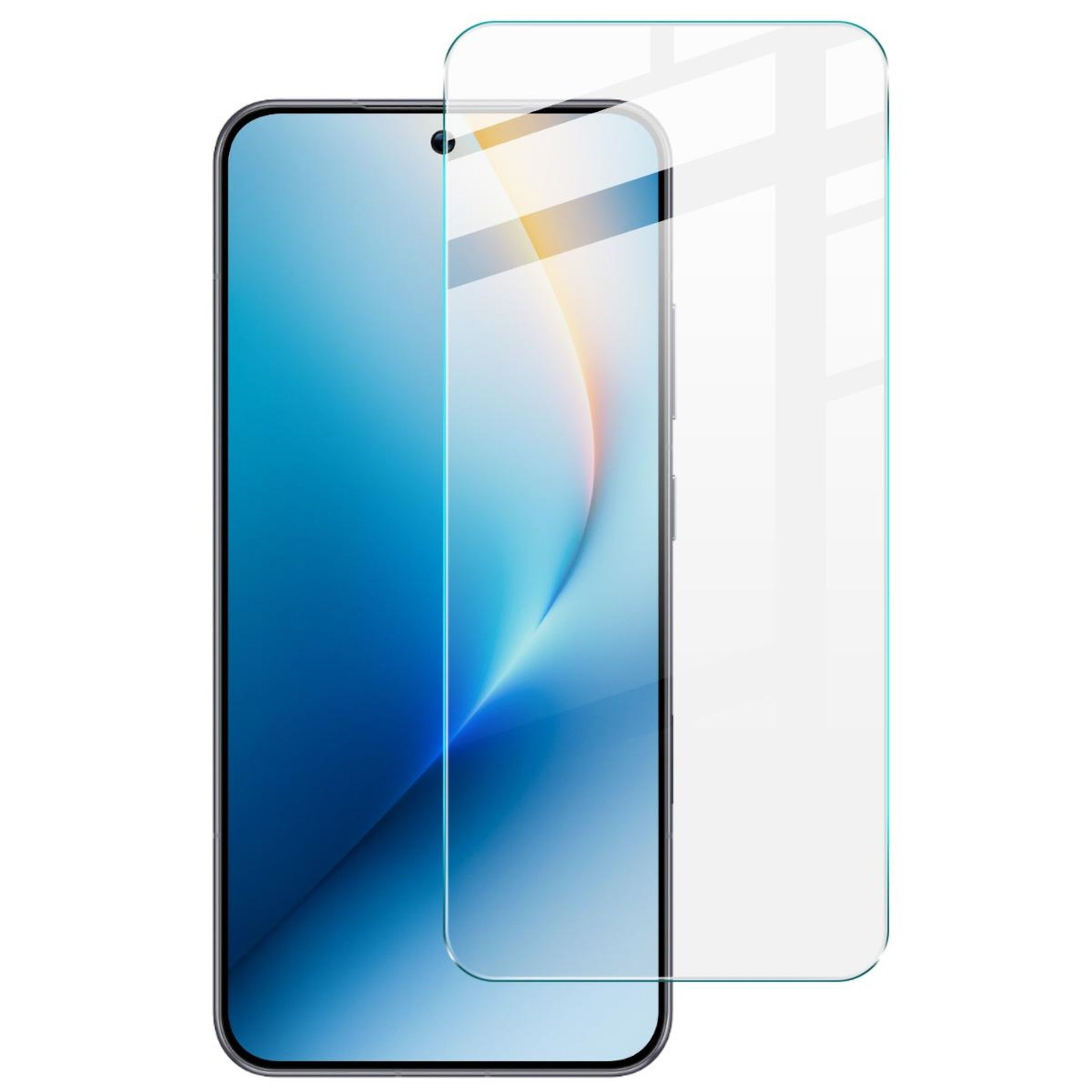 Uno smartphone con una pellicola protettiva che copre parzialmente il display.