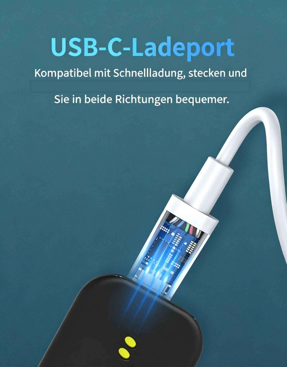 USB-C-Ladeport mit Schnellladung, einfach einstecken.