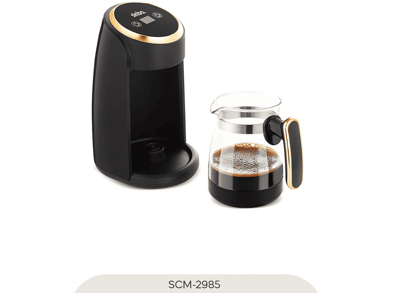 SINBO SCM-2985 Cam Demlik Türk Kahvesi Makinesi Siyah Fiyat