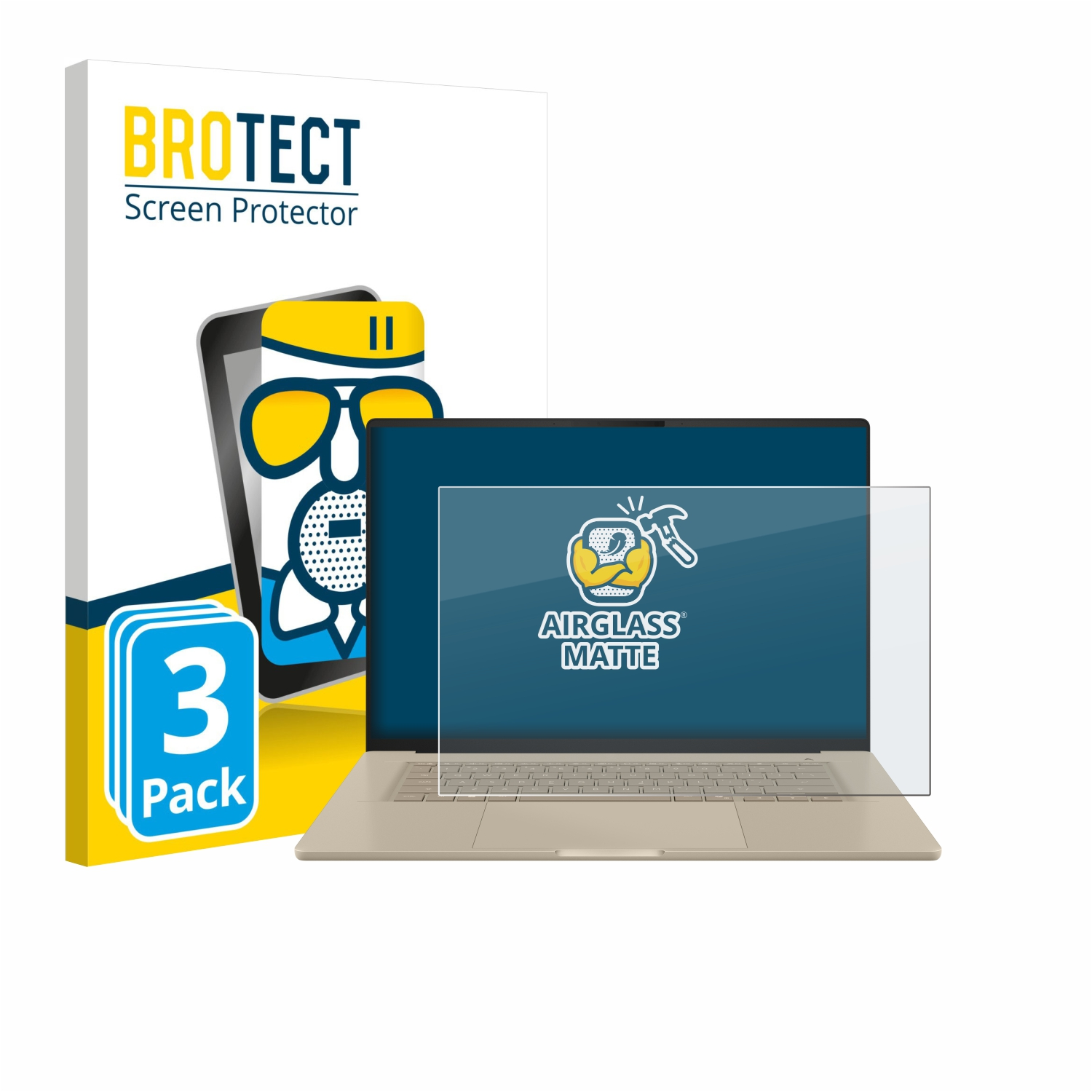 BROTECT Displayschutzfolien-Pack für Laptops. Enthält 3 matte Displayschutzfolien.